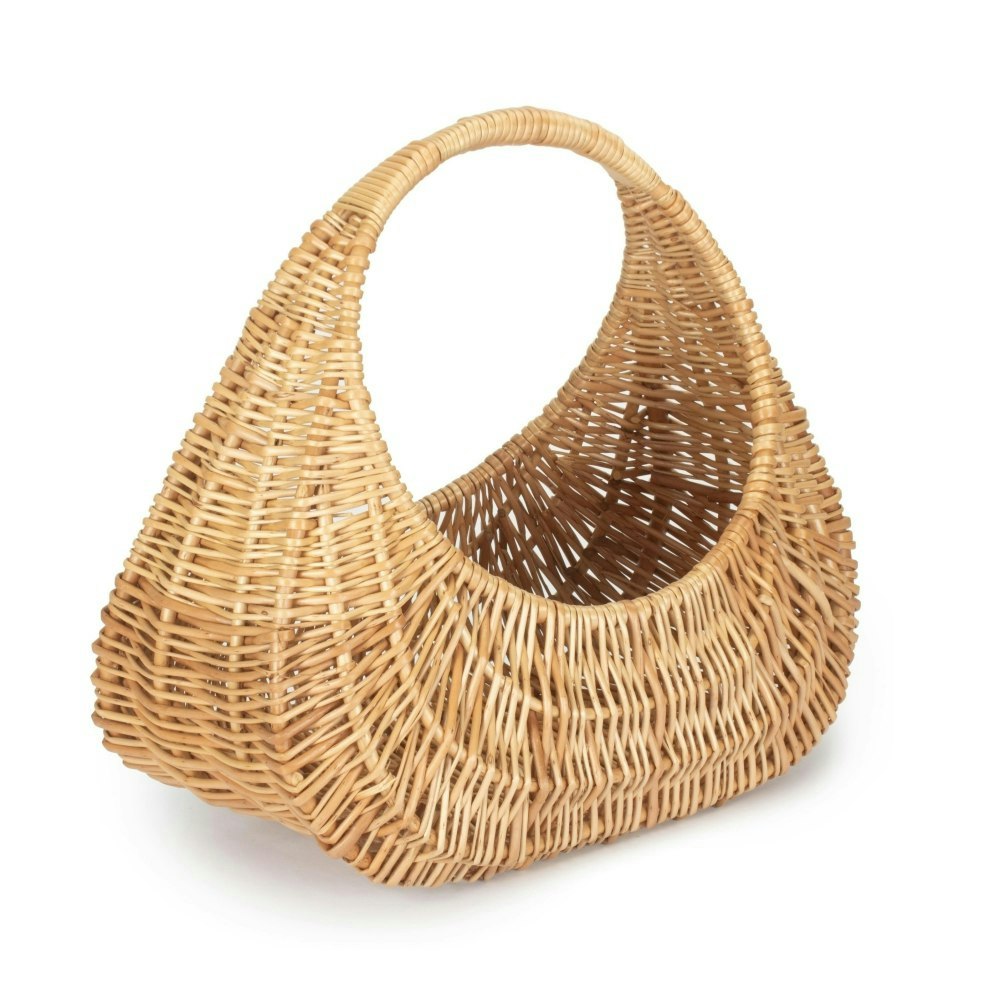 Red Hamper Buff Willow Gondola Wicker Shopping Basket