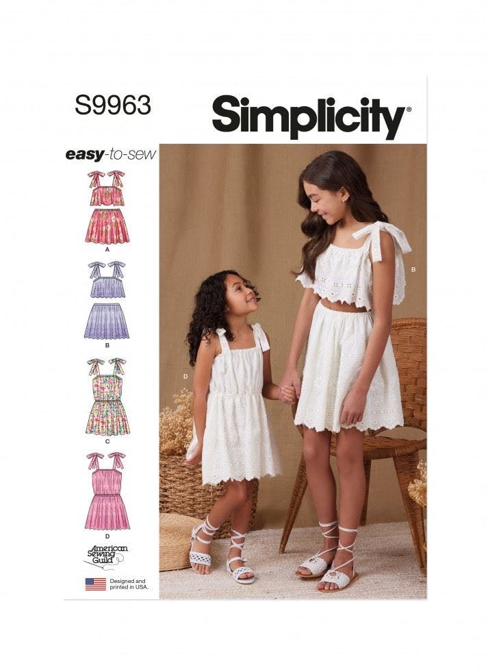 Simplicity Sewing Pattern 9963, Tops, Dresses, Skirts For Kids, Hh (3-4-5-6) - Easy - Hh (3-4-5-6)