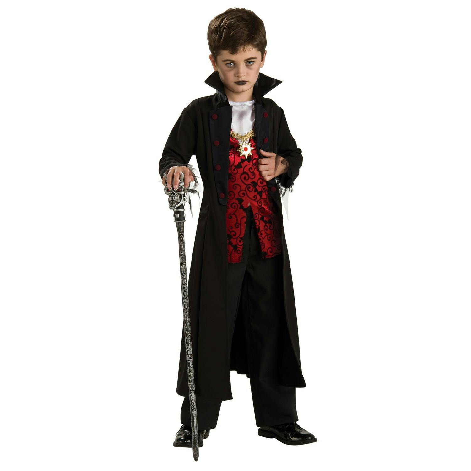 Bristol Novelty Boys Black/Red/White Royal Vampire Costume - L