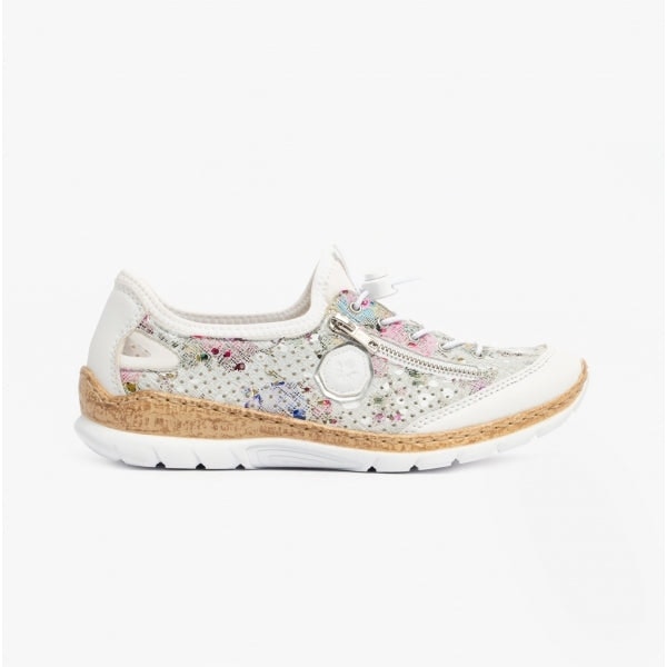 Rieker Women's White N42v1-90 Trainers /Multi - Uk 7.5 - Multicoloured