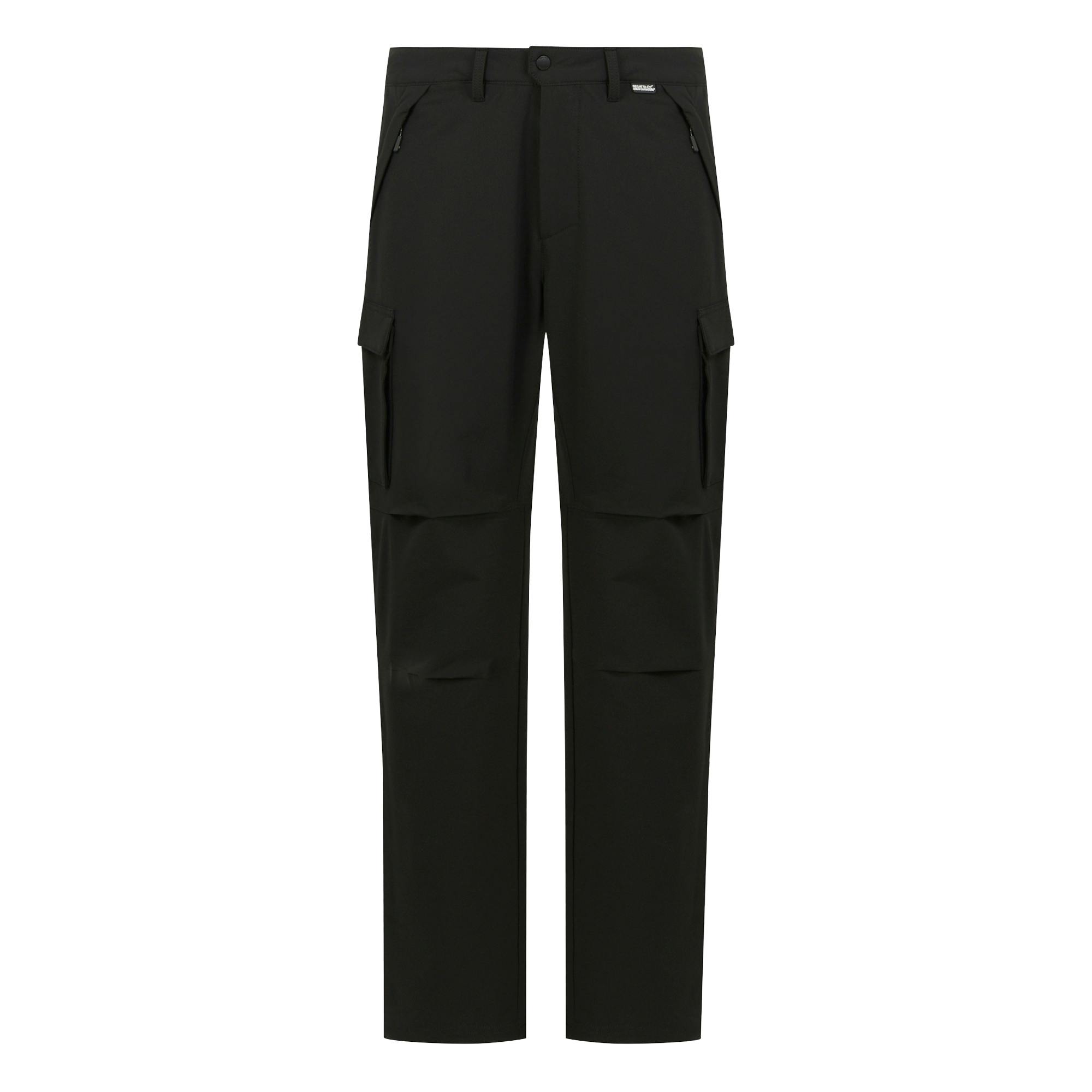 Regatta Men's Black Questra Cargo Trousers - 40R - 100% Recycled Polyester