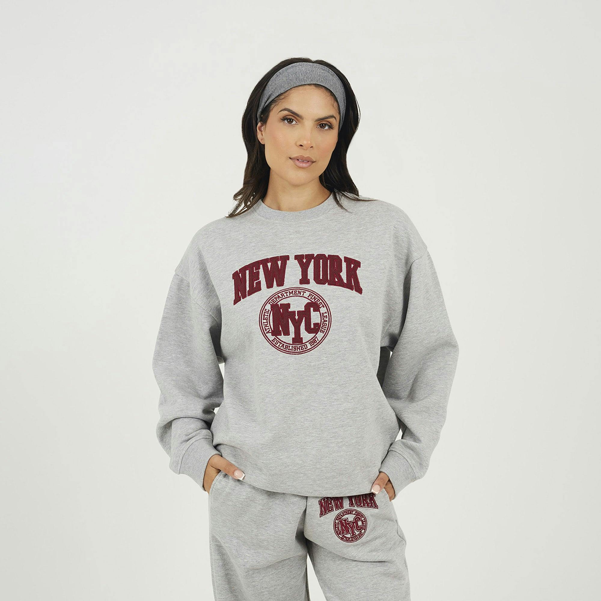 Brave Soul Grey Crew Neck Embroidered Sweatshirt - Xs