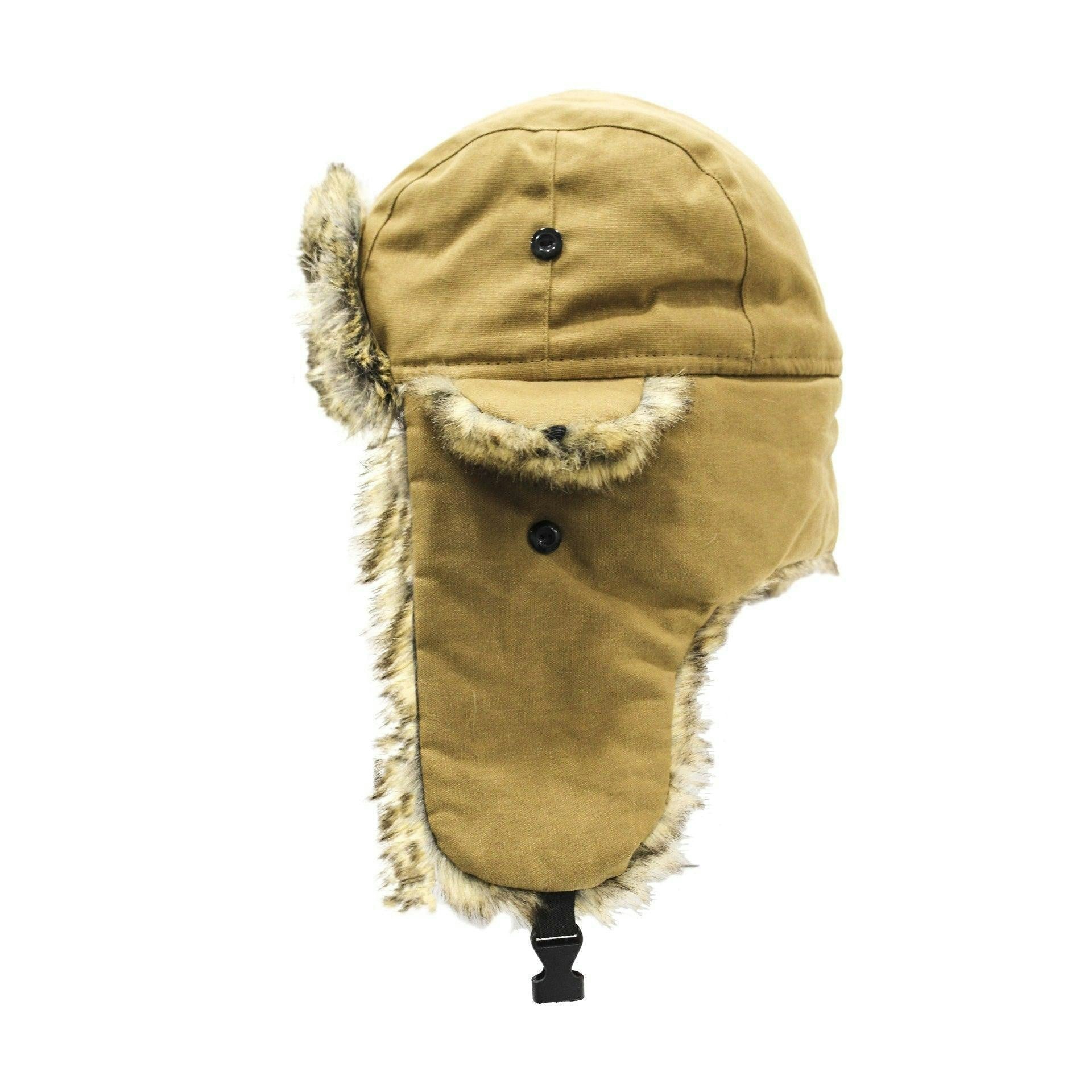 Heritage Traditions Wax Fur Lumberjack Trapper Hat - Wax Camel