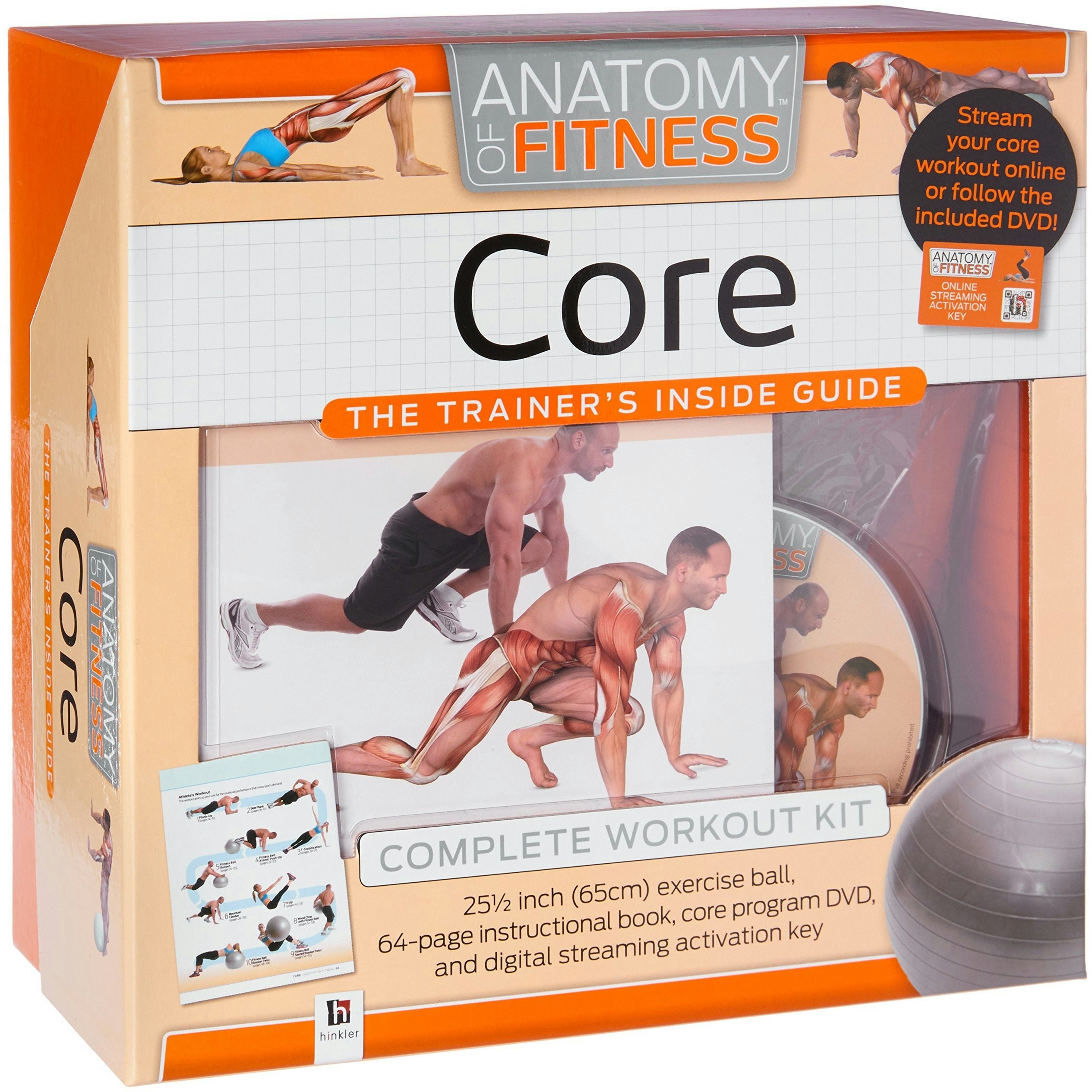 Hinkler Anatomy Of Fitness Core The Trainer's Inside Guide Complete Workout Kit