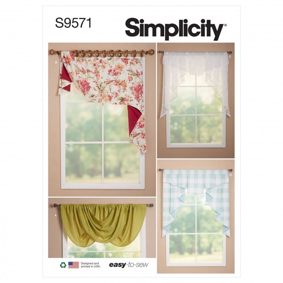 Simplicity Sewing Pattern 9571, Curtains Os (One Size Only) - Easy - Os (One Size Only)