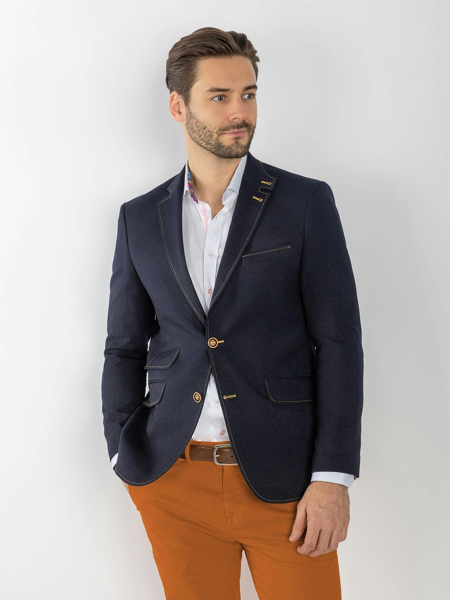 Claudio Lugli The Signature Trim Navy Blazer - 48 Uk/ 58 Eu