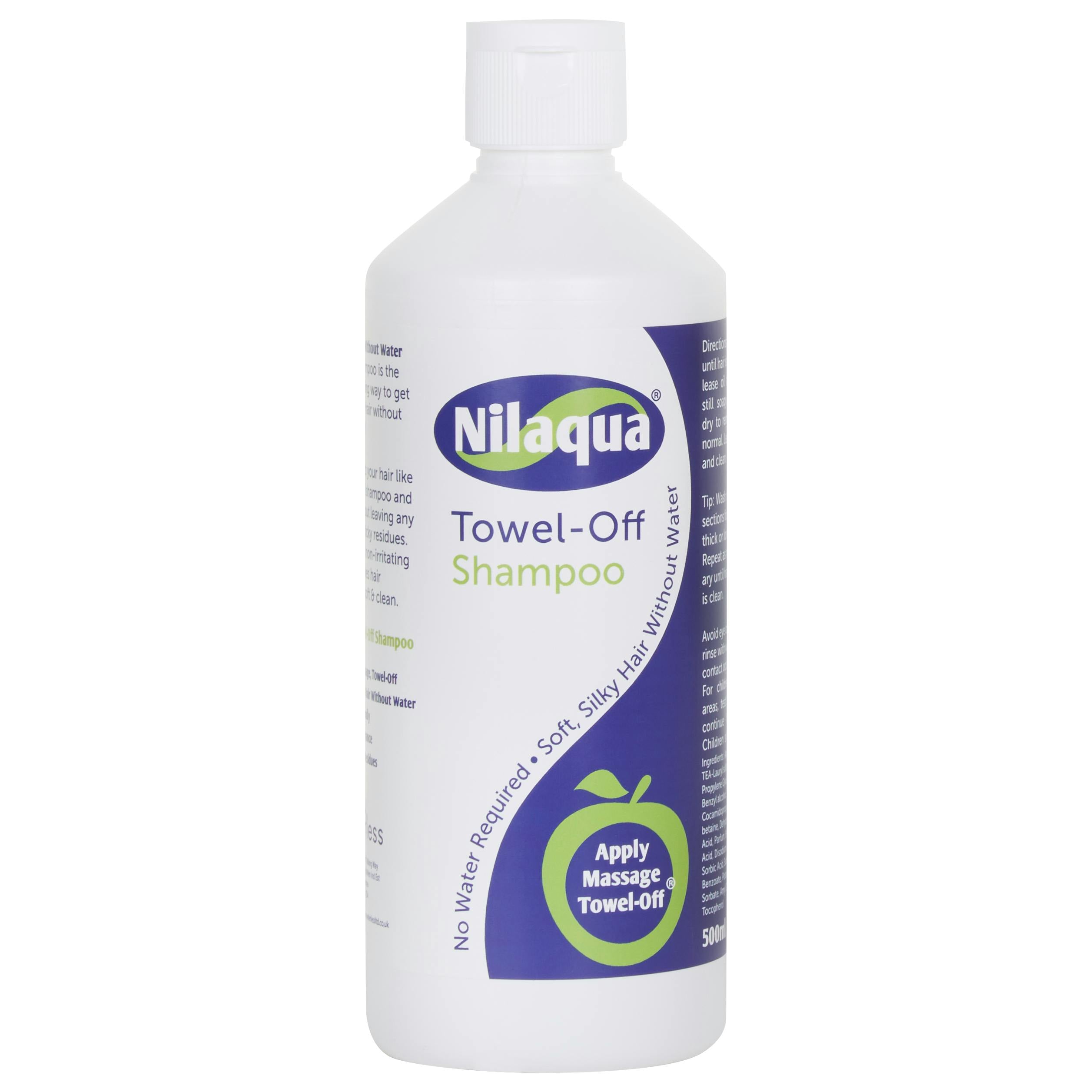 Nilaqua Towel Off, No Rinse Shampoo 200Ml - 500Ml - Dry Shampoo - Clear Liquid
