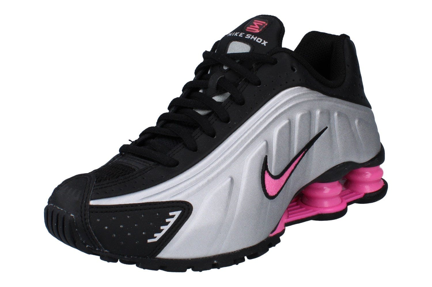 Nike Black/Silver Shox R4 Gs Cw2626 006 - Uk 5 | Us 5.5Y | Eu 38