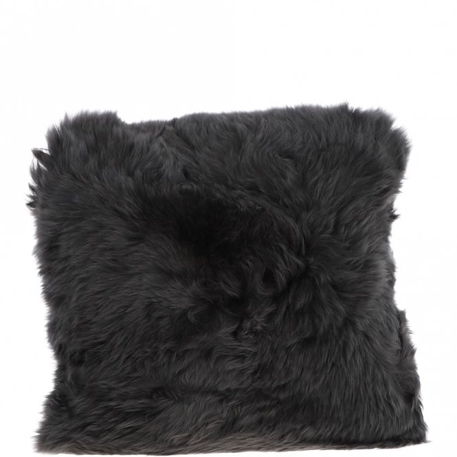 Rackhams Coal Sheepskin Cushion - One Size - Sheepskin