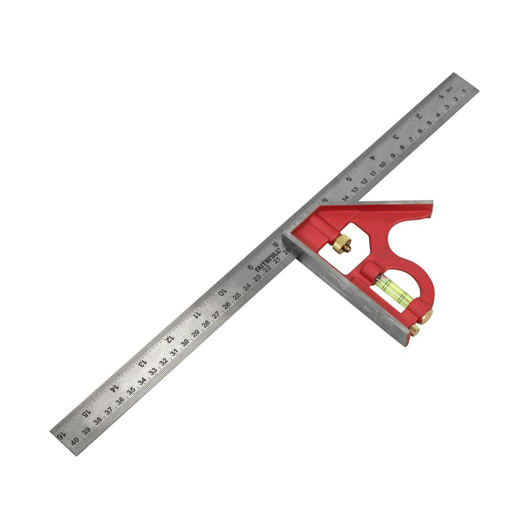 Faithfull Combination Square - Multi Colour - Multi Colour - 400Mm 16 In