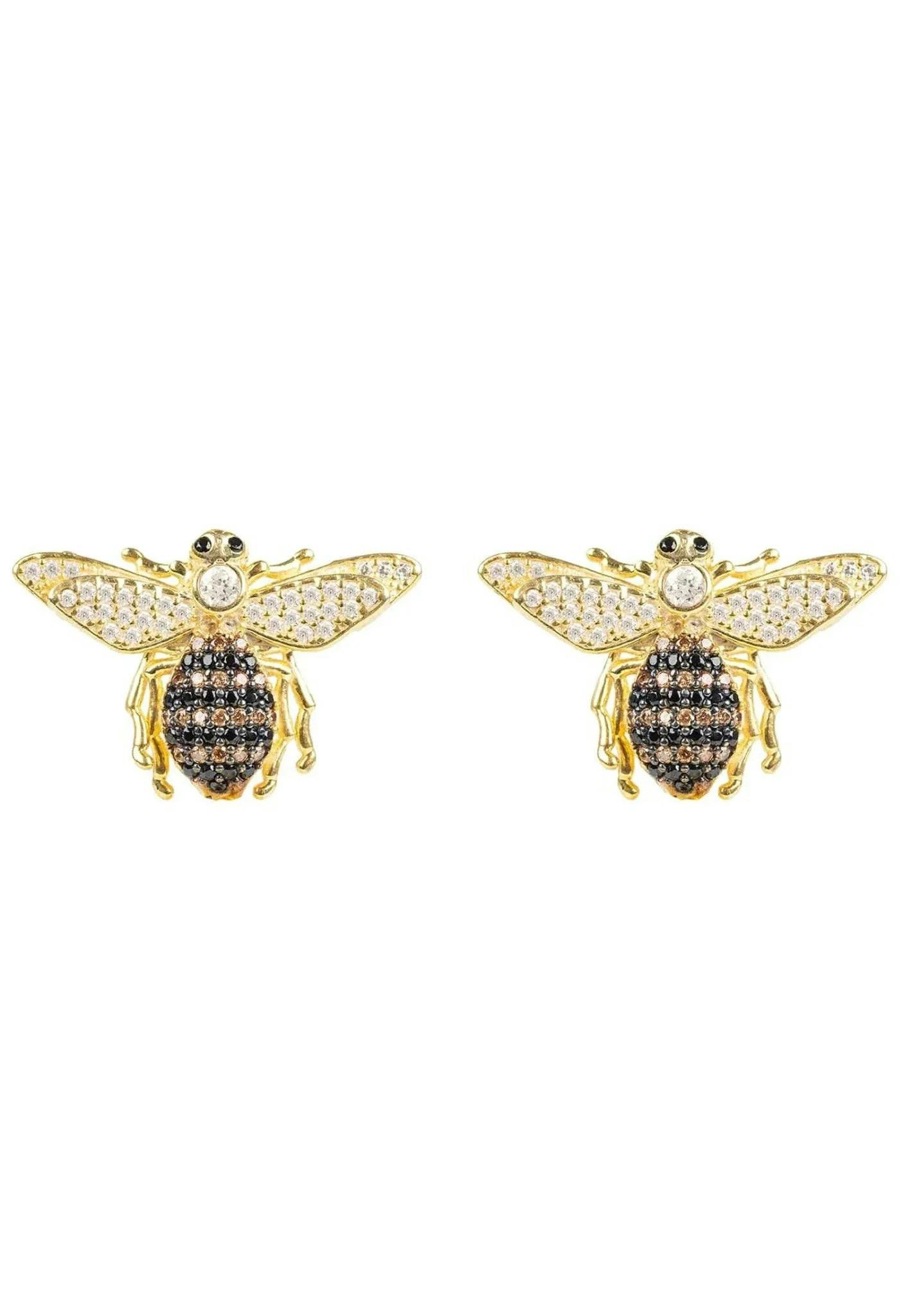 Latelita Gold Honey Bee Stud Earrings