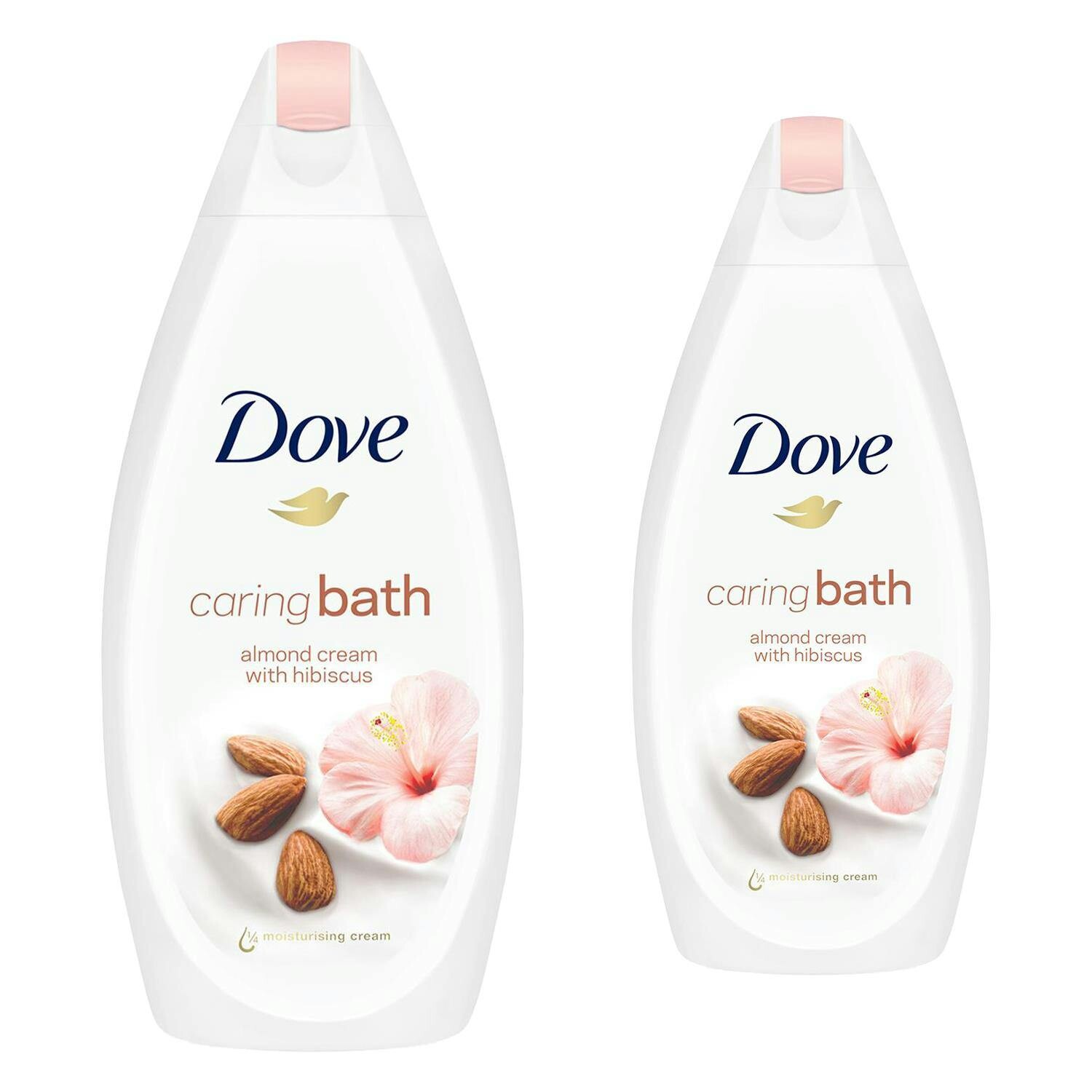 Dove Cream Almond Caring Moisturising And Hibiscus Bath Soak, 450 Ml, 2Pack