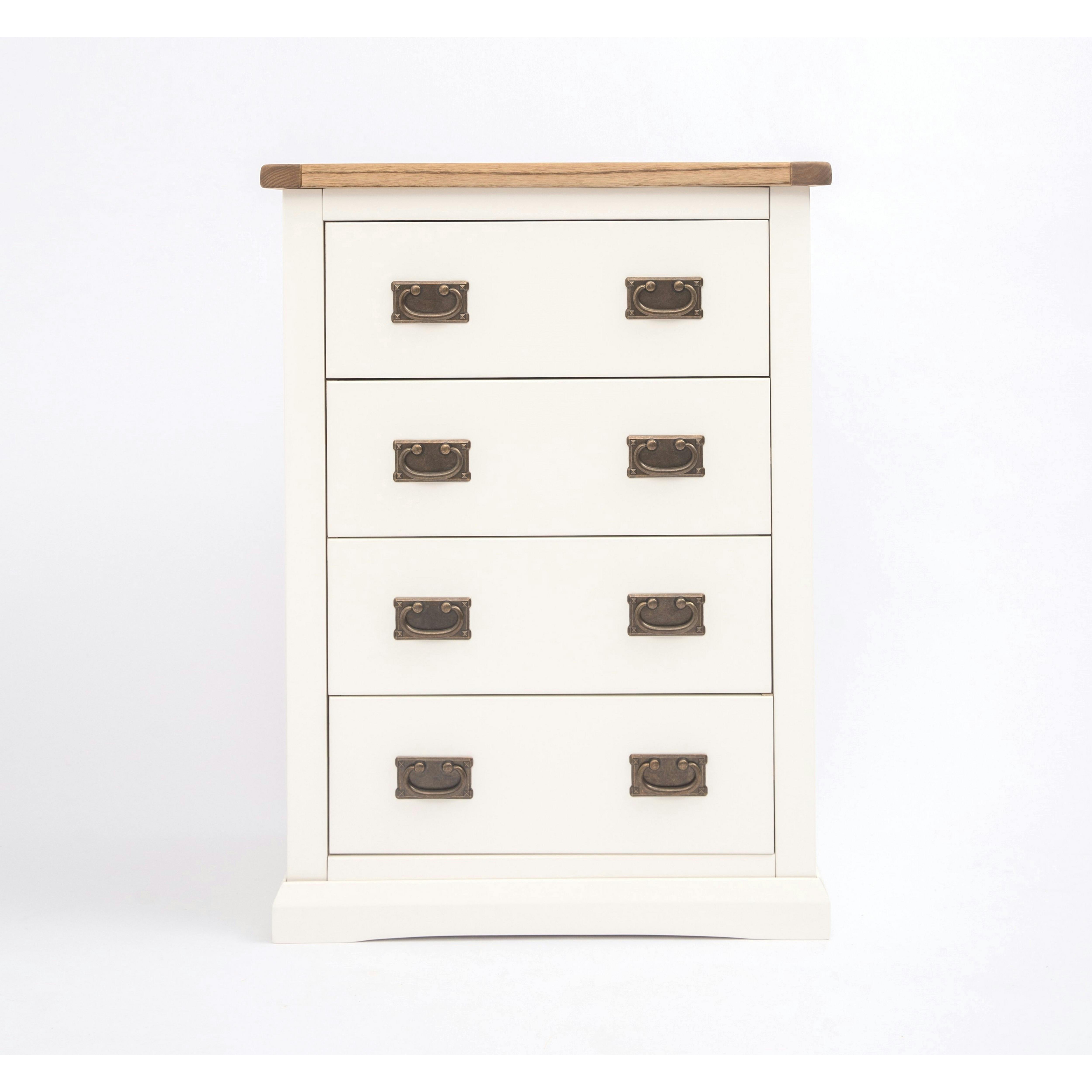 Cabinet Bits White Cosenza 4 Drawer Chest Of Drawers Bras Drop Handle - Off