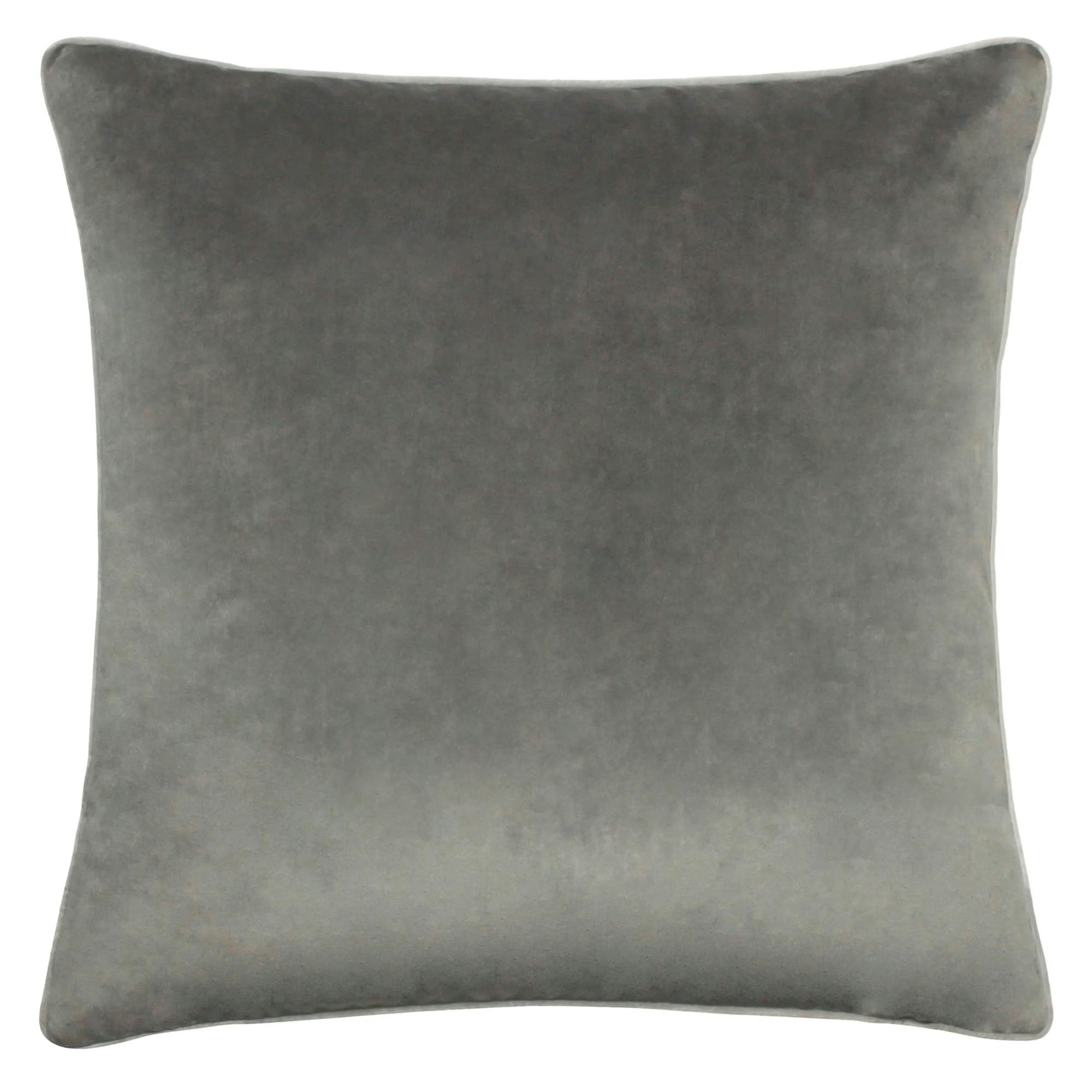 Furn Meridian Velvet Cushion Cover - Charcoal/Dove - 45Cm X 45Cm - Charcoal/Dove - 100% Polyester
