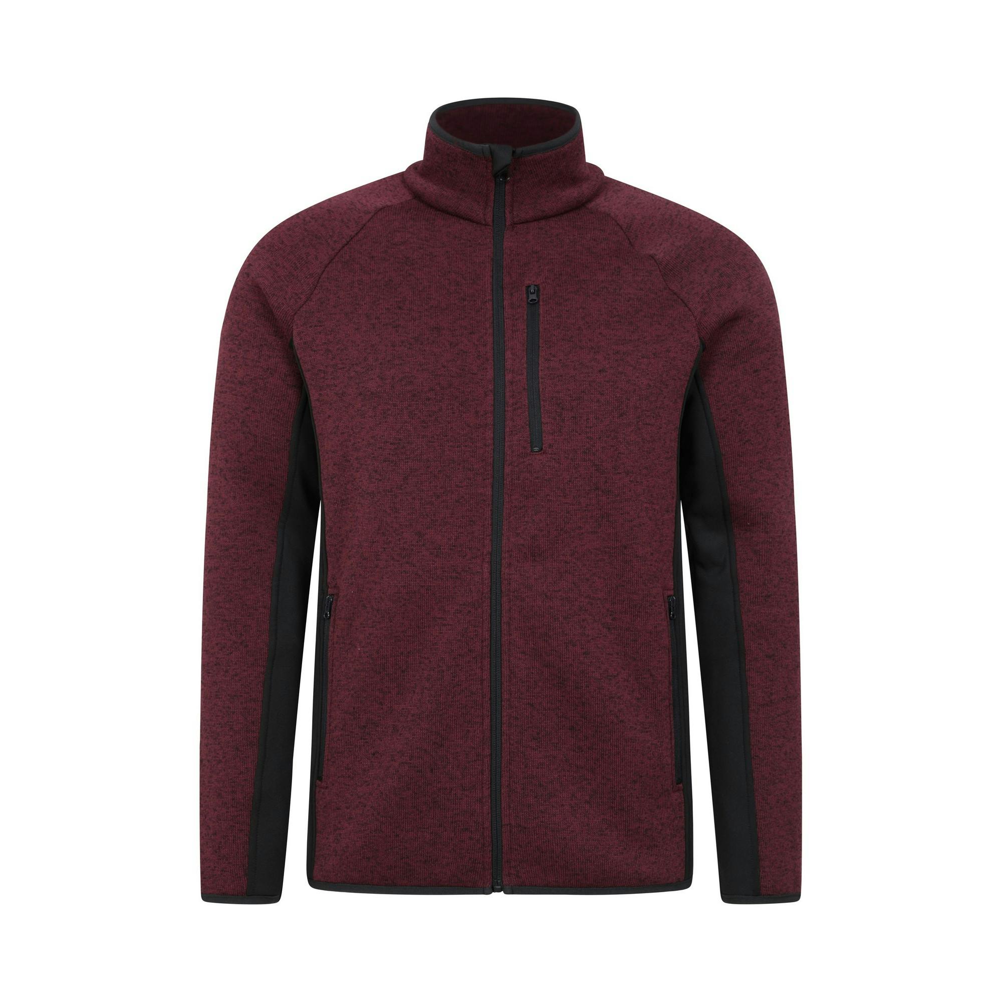 Mountain Warehouse Men's Burgundy Treston Full Zip Fleece Jacket - M - 100% Polyester