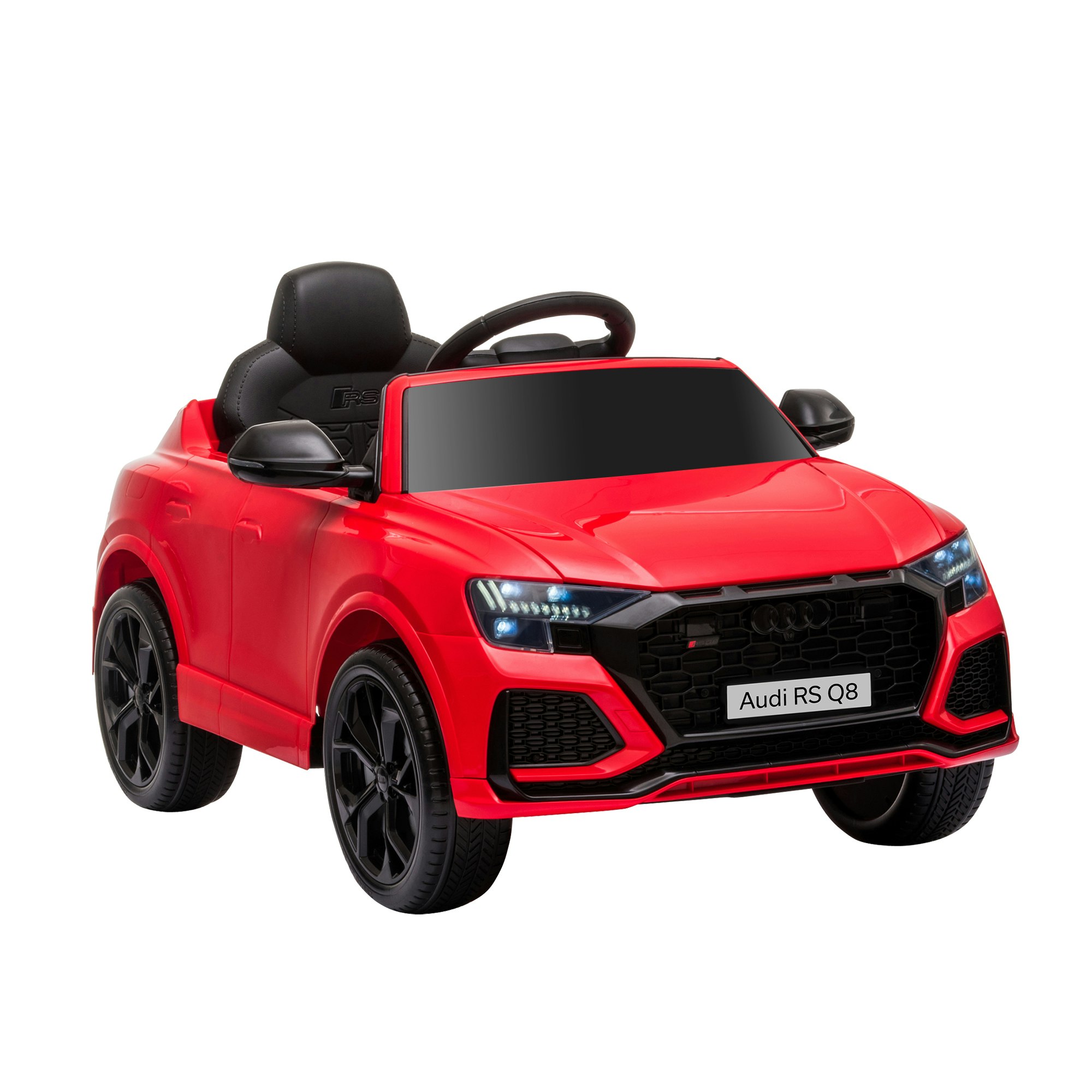 Homcom Red Audi Rs Q8 6V Kids Electric Ride On Car Toy W/ Remote Control Size 6