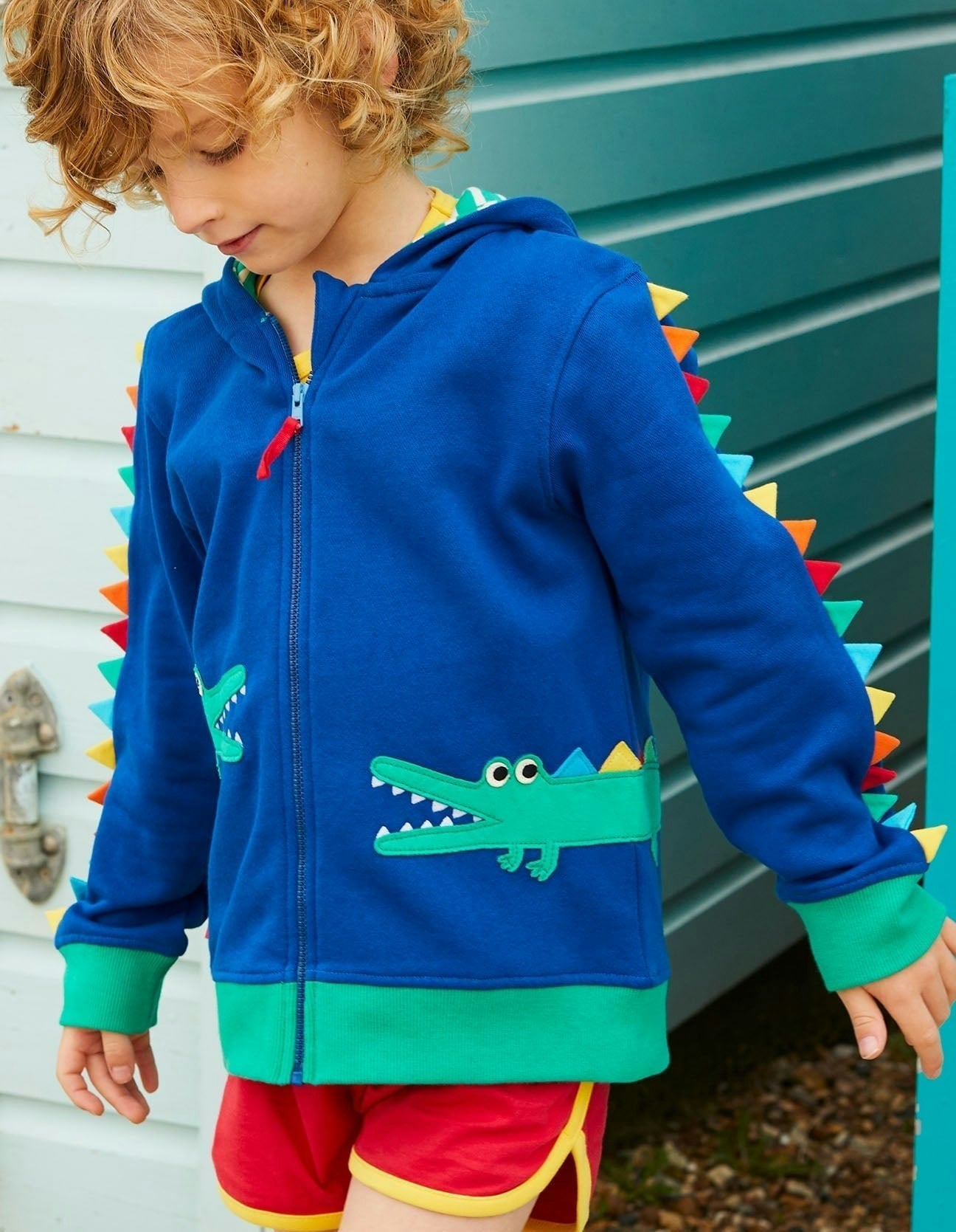 Toby Tiger Organic Crocodile Applique Hoodie - 6-12M 80Cm