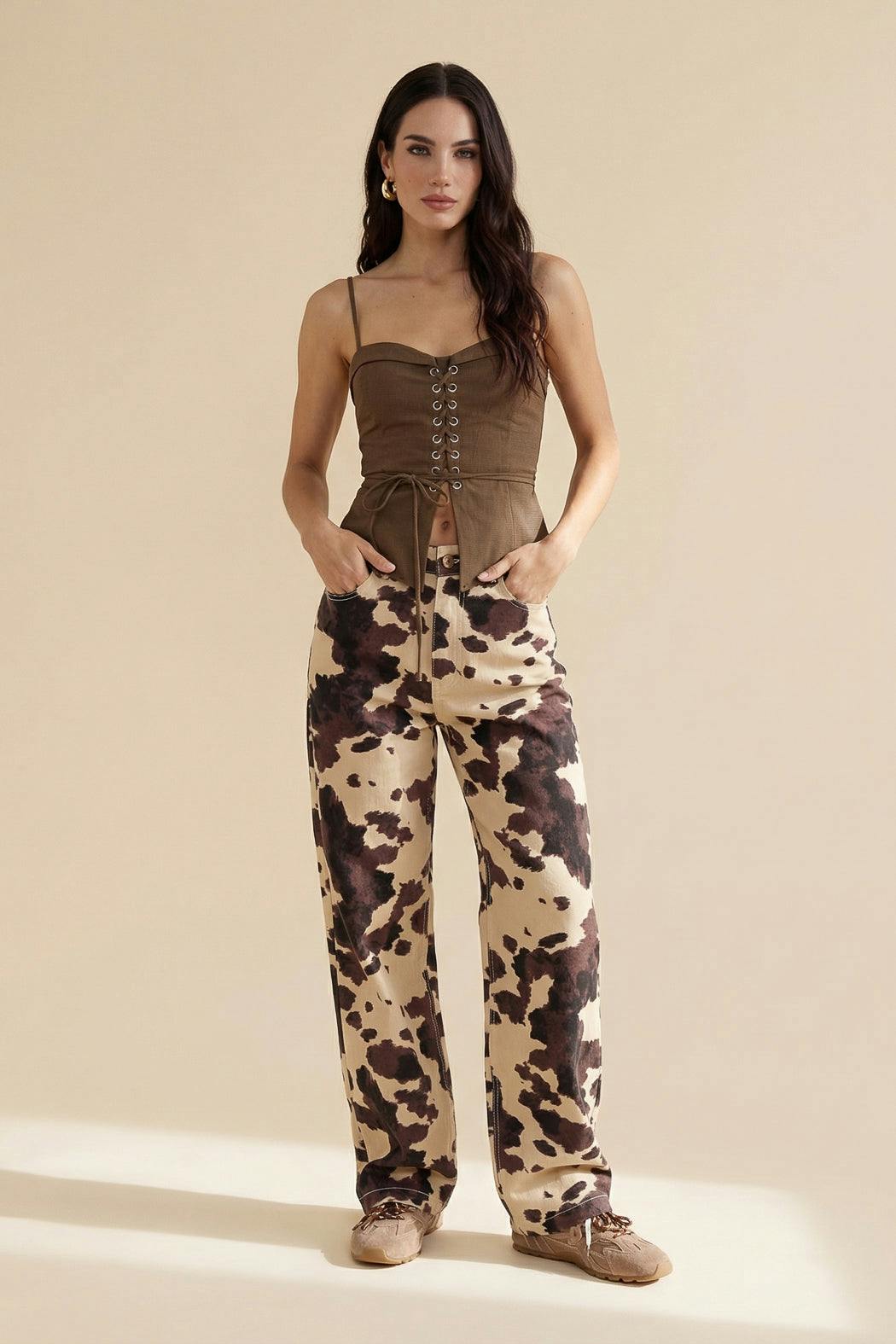Urban Bliss Cow Print Jeans - 10