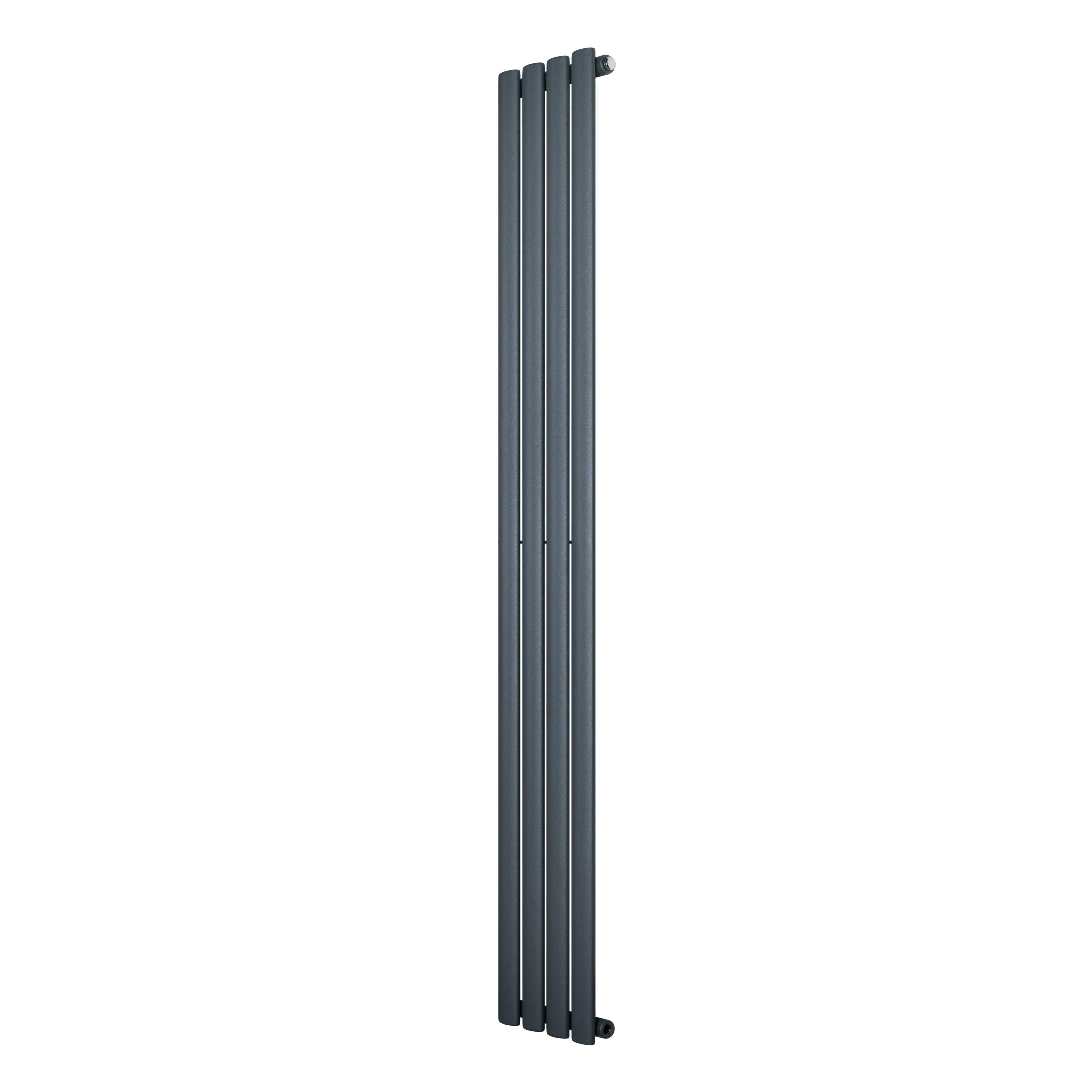 Monstershop Anthracite/Grey Oval Single Column Radiator - 1800 X 240Mm