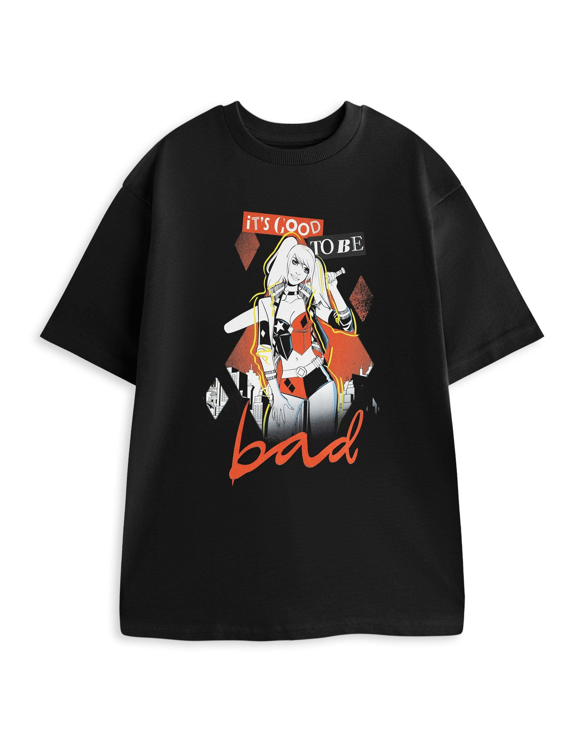 Vanilla Underground Unisex Black Dc Comics Harley Quinn Its Good To Be Bad Short Sleeved T-Shirt - XX-Large