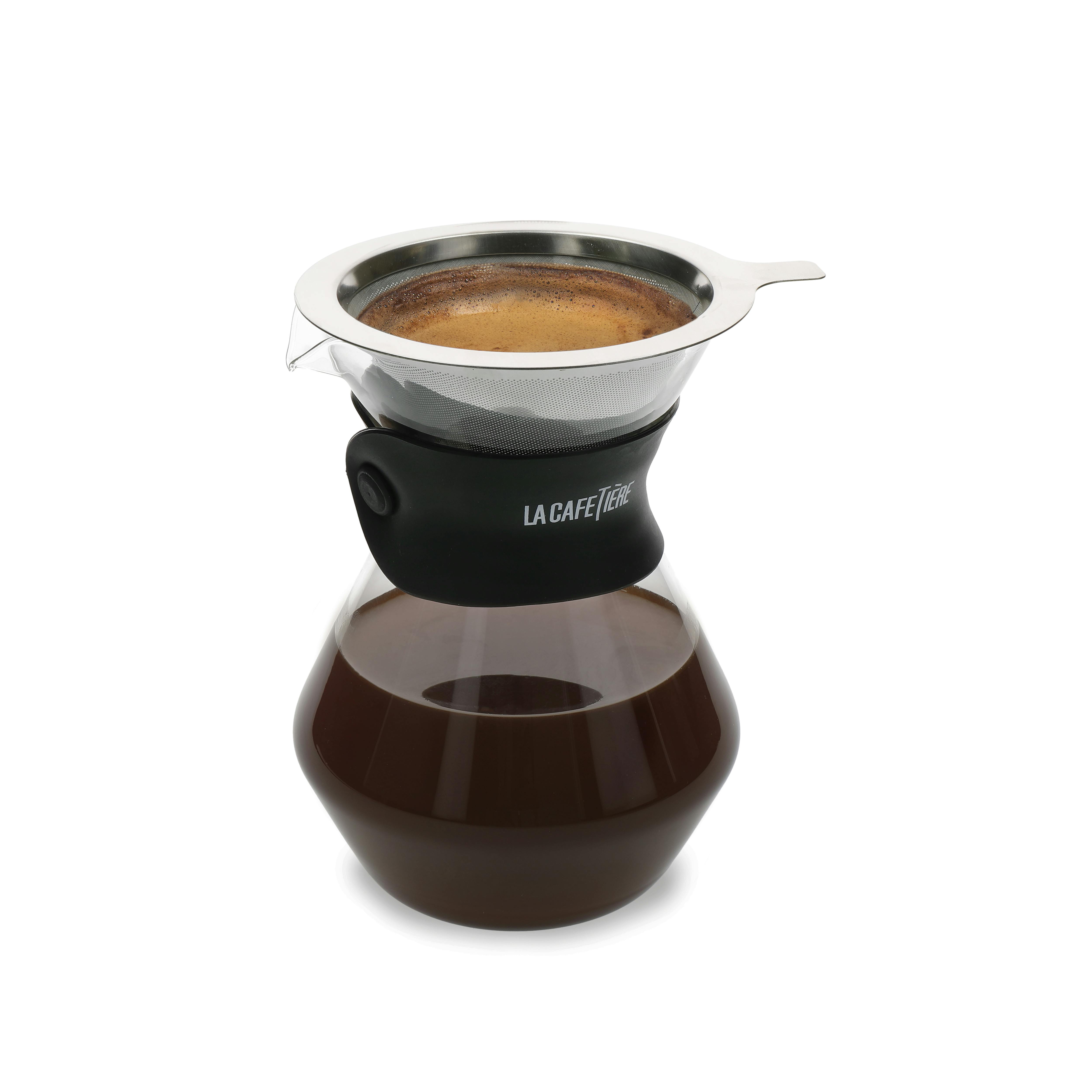Rackhams Black Glass Coffee Dripper And Carafe - Borosilicate Glass - Carafes
