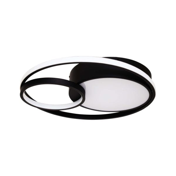 Rackhams Black/Light Adara Matt Led Flush Ceiling