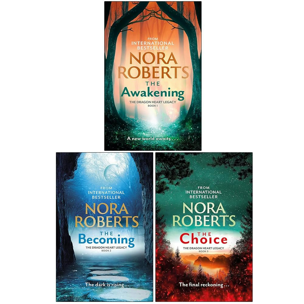 Piatkus The Dragon Heart Legacy 3 Book Set By Nora Roberts The Awakening, The Becoming, The Choice