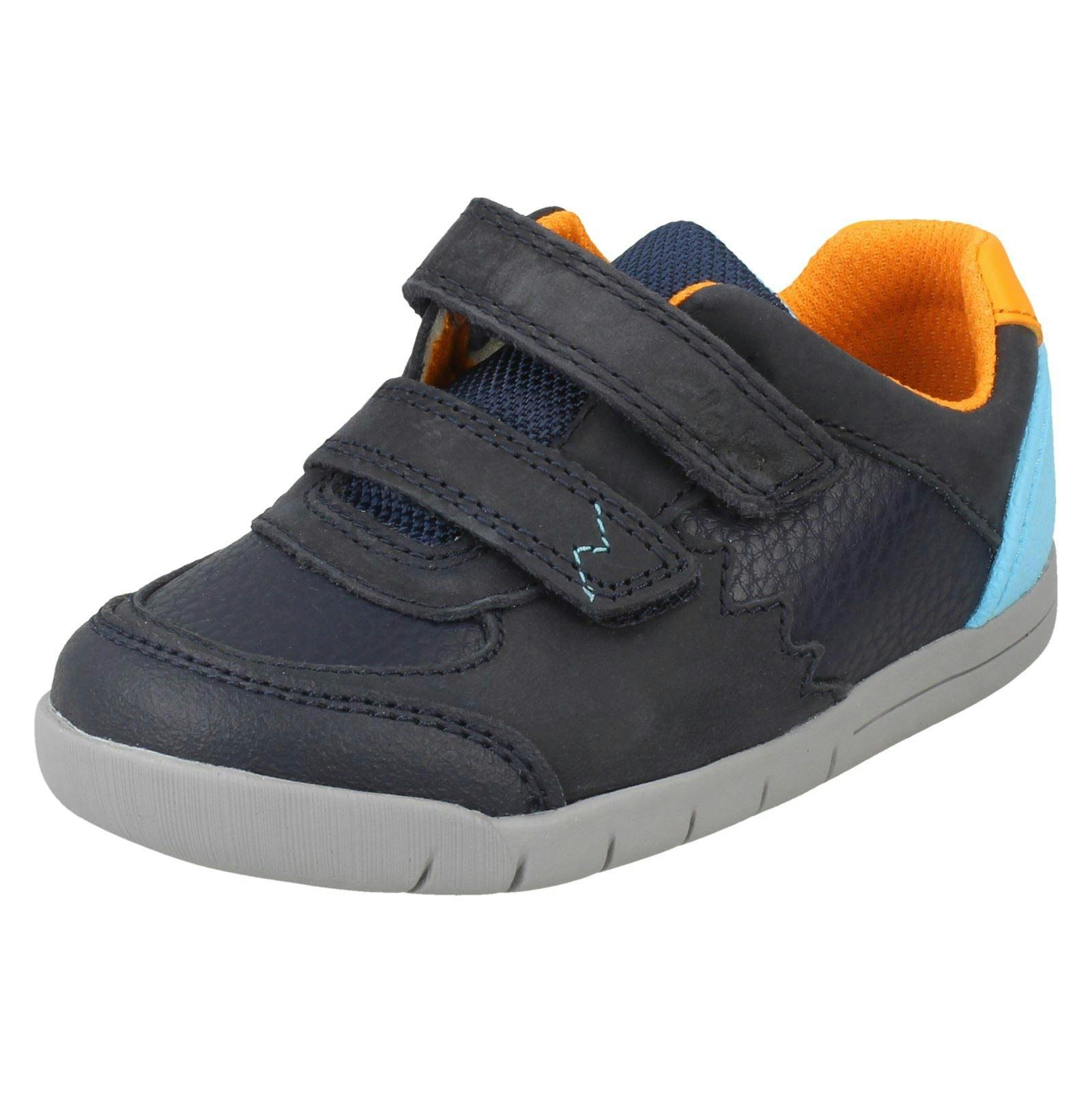 Clarks Childrens Casual Shoes Rex Quest T - Navy Combi - Uk 3 Infant - G