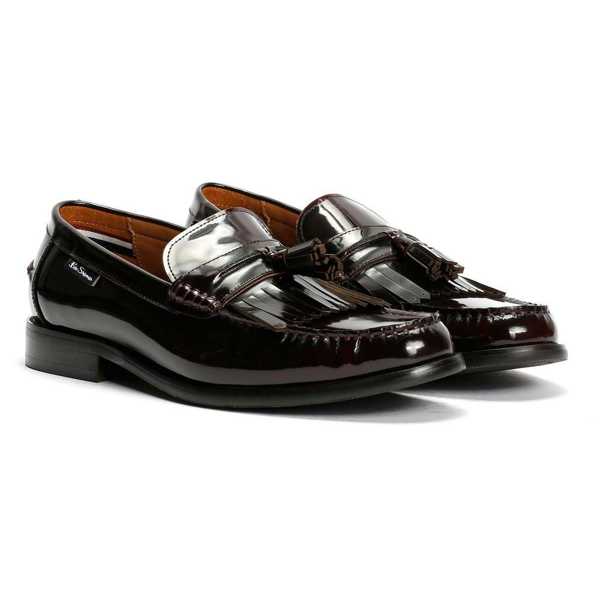 Ben Sherman Men's Burgundy Buster Leather Loafers - Uk 11 / Eu 45 / Us 12