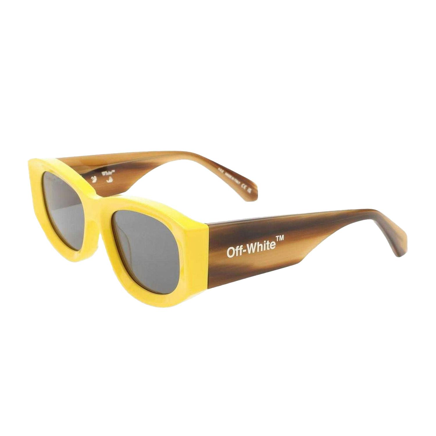 Off-White Unisex White/Yellow Off- Off Adult Joan Square Sunglasses - Yellow/Havana - One Size - 100% Mixed