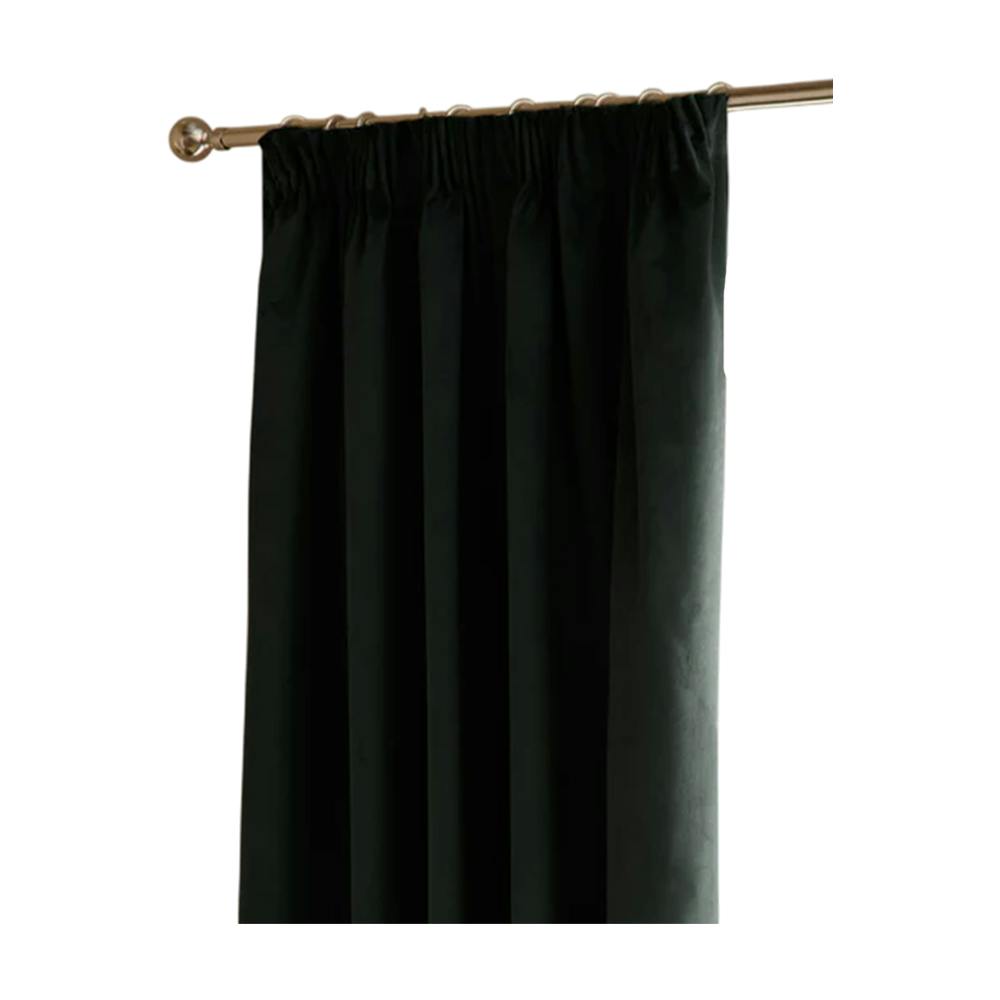 Furn Black Ultimate Velvet Eyelet Curtains - 117Cm X 183Cm - 100% Polyester