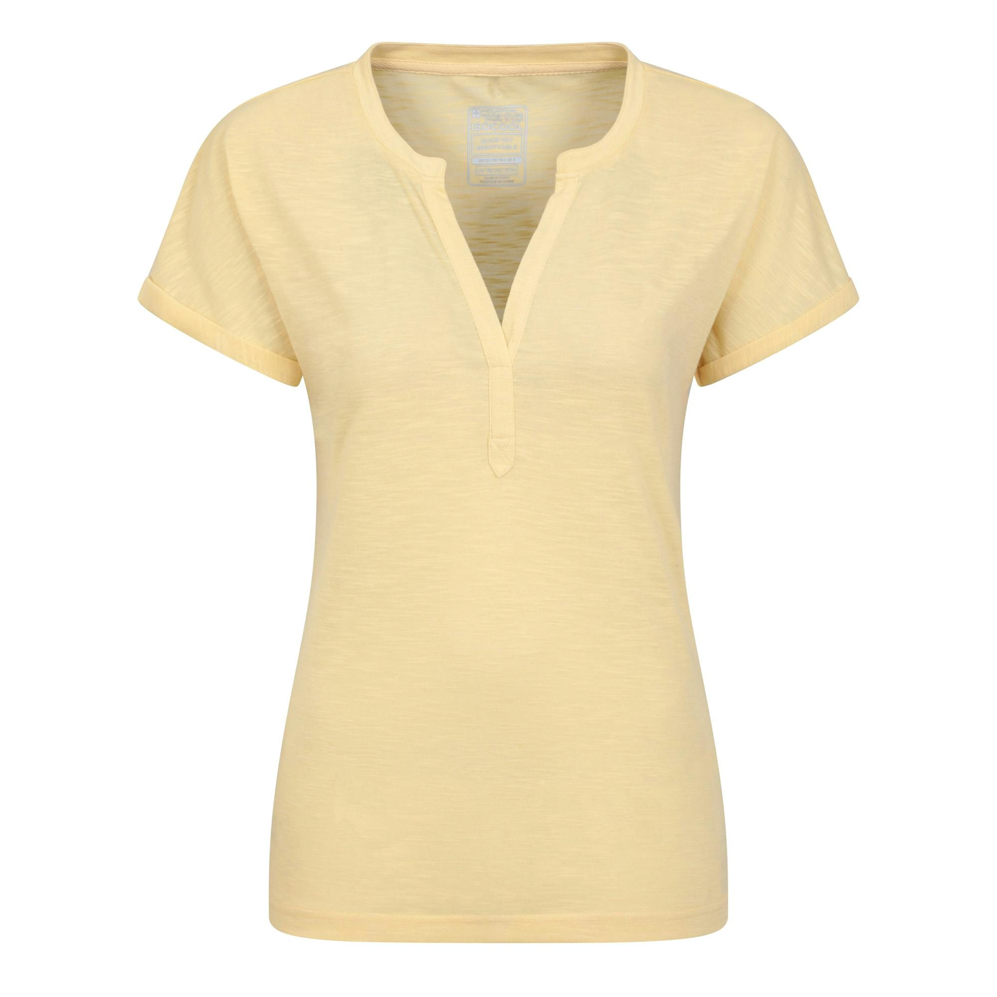 Mountain Warehouse Women's Skye Slub T-Shirt - Lemon - 8 Uk - Lemon - 100% Polyester