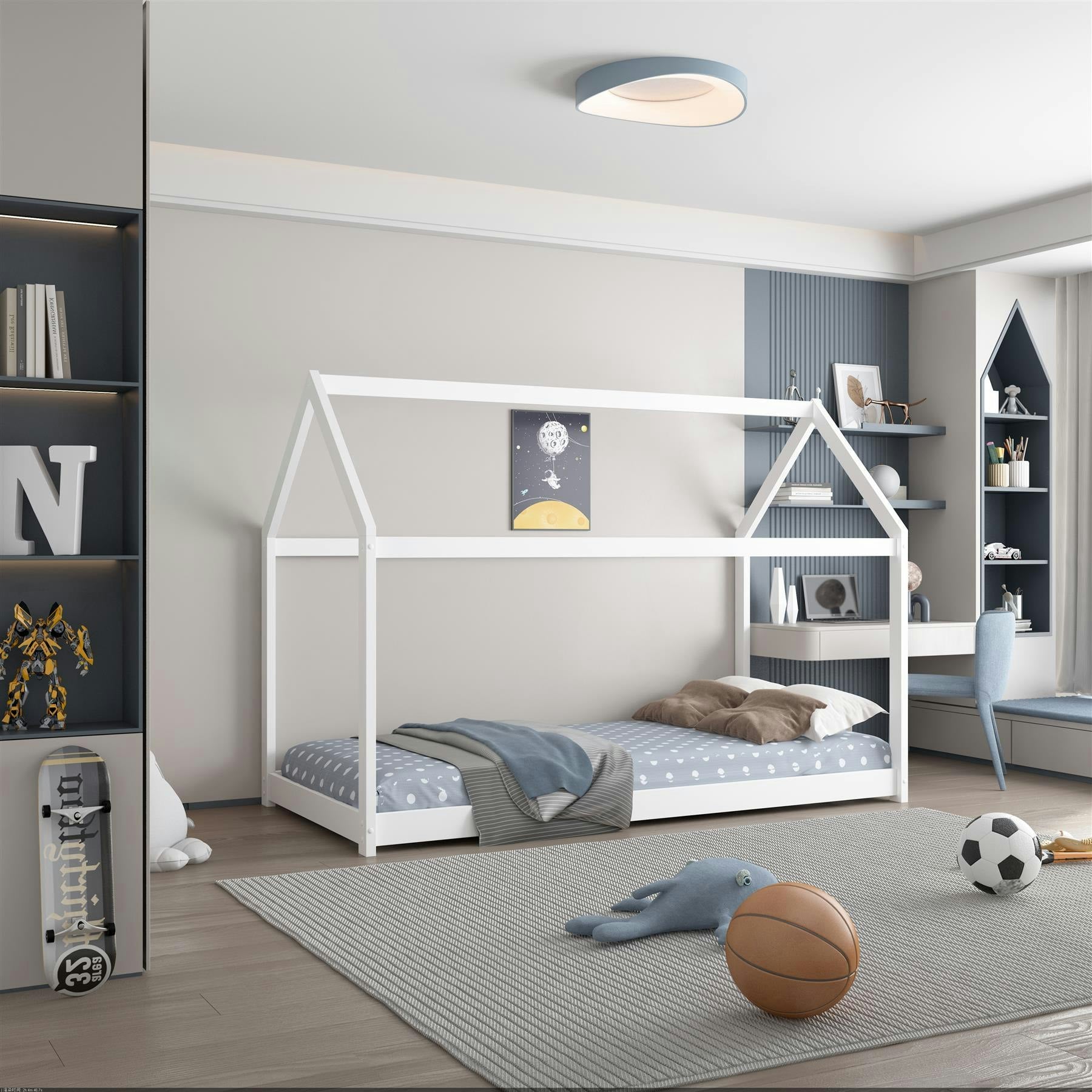 Rackhams White Bunk Bed Kids 3Ft Single Pine Wooden Children Bedroom Furniture
