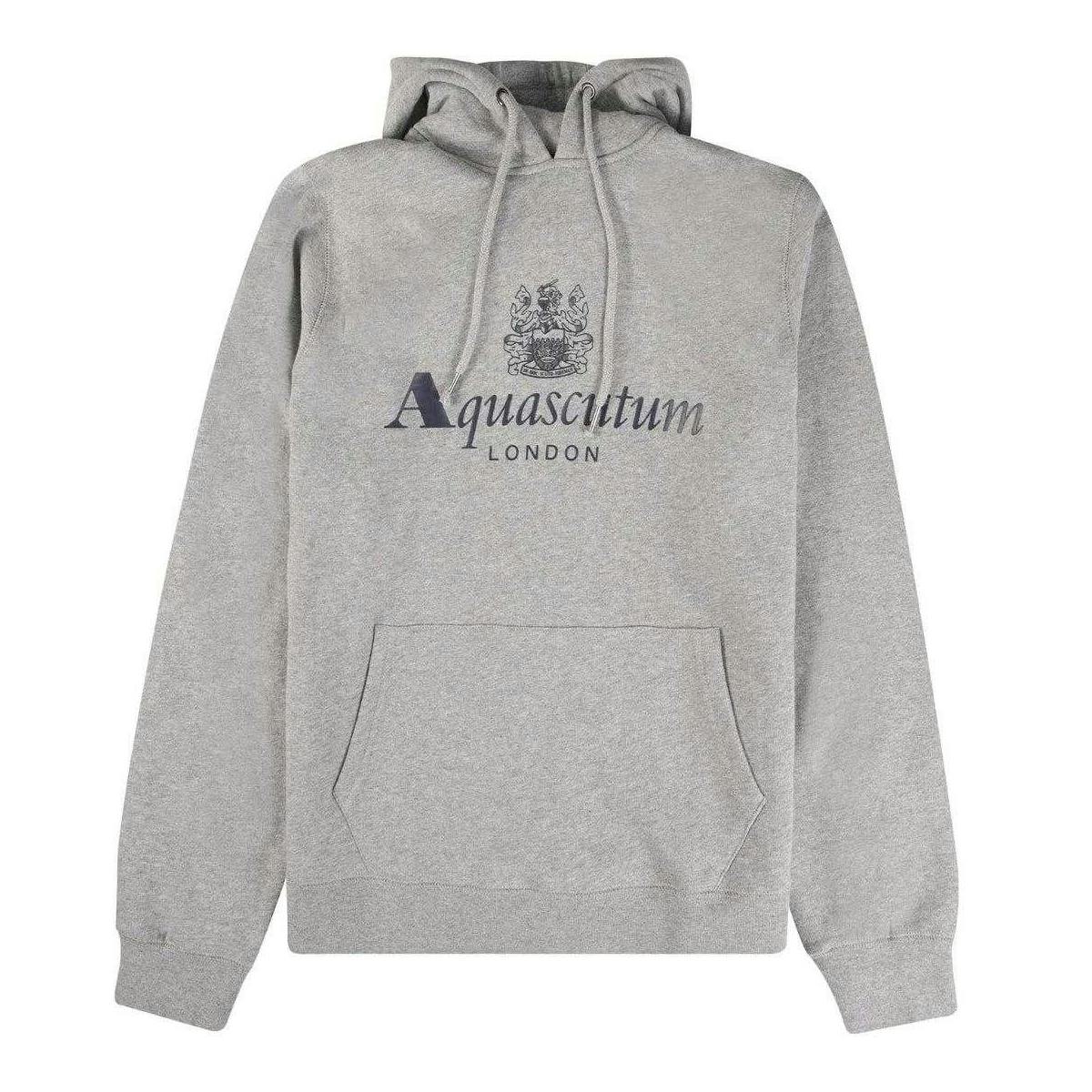 Aquascutum Men's Light/Grey Active Big Logo Hoodie - S - 100% Cotton