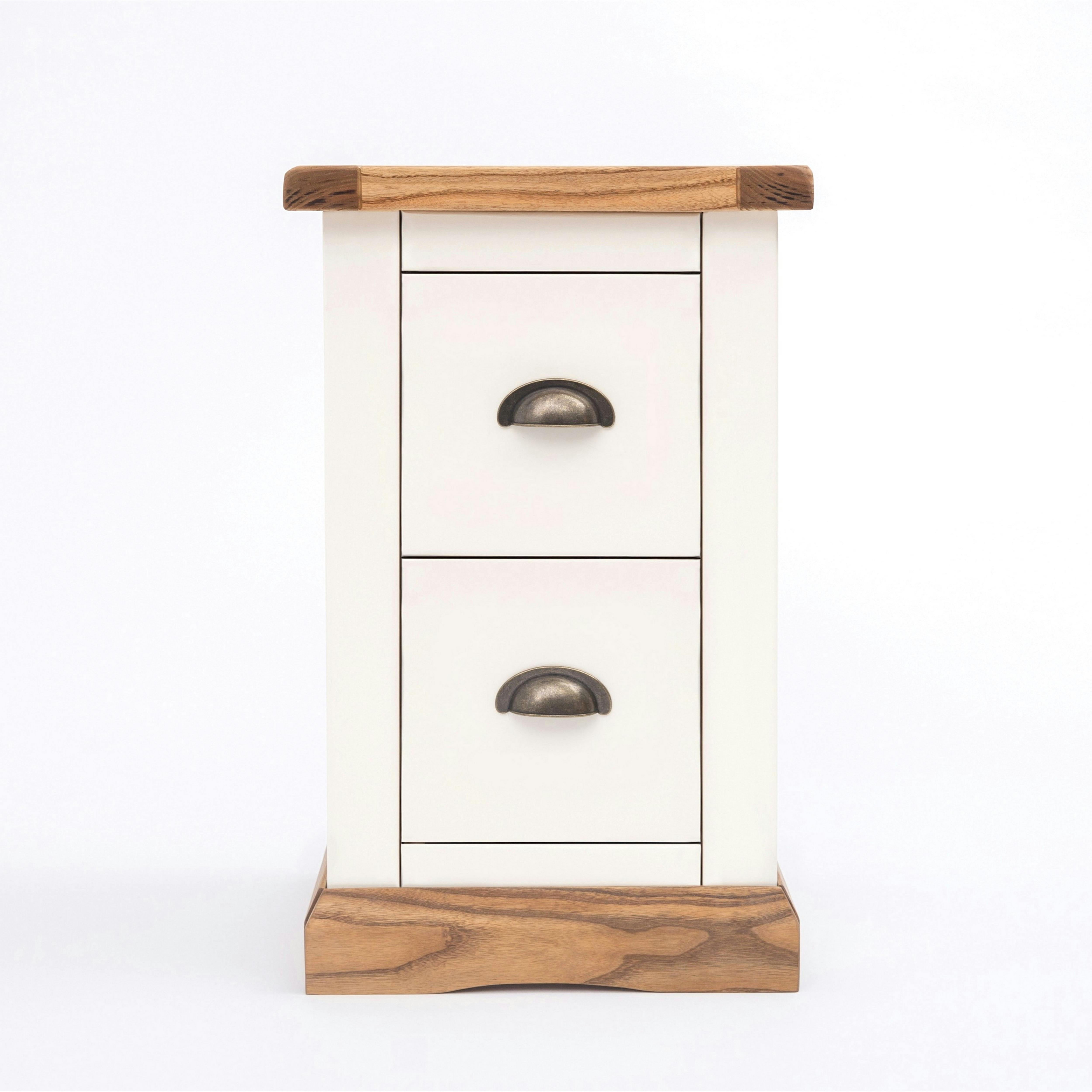 Rackhams White Tropea 2 Drawer Petite Bedside Table - Off