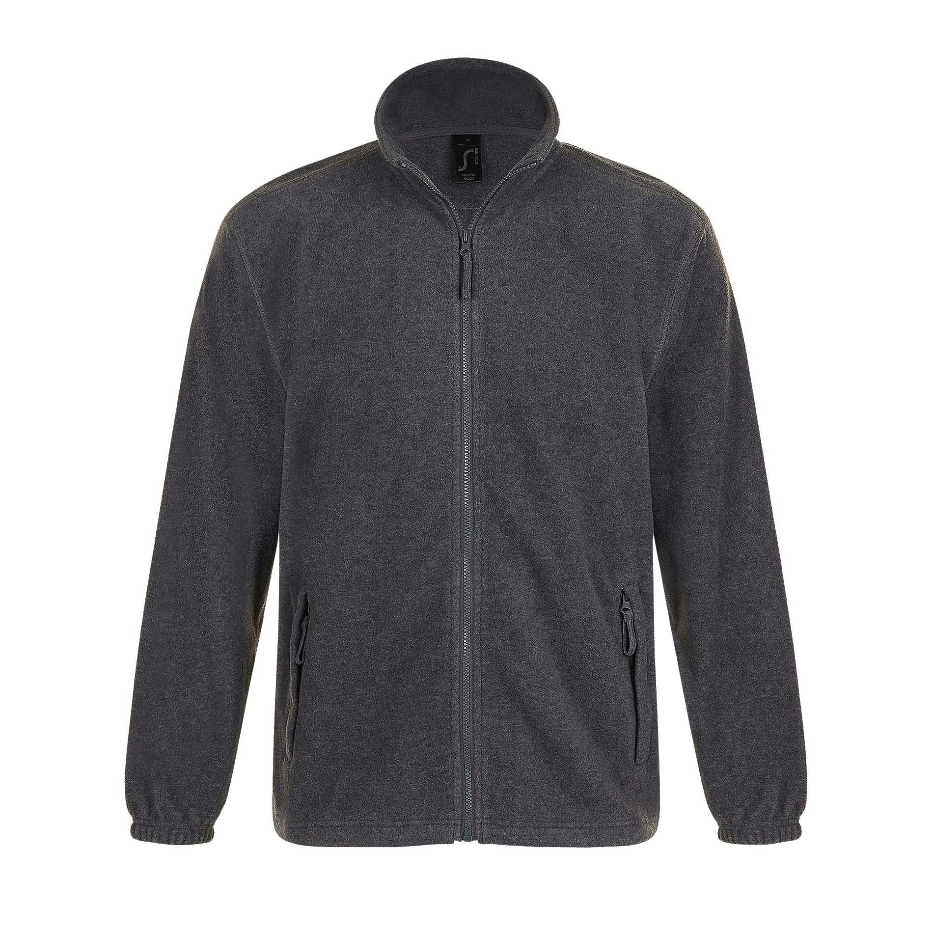 SOLS Mens North Full Zip Outdoor Fleece Jacket (Grey Marl) - Size X-Small - Image 2
