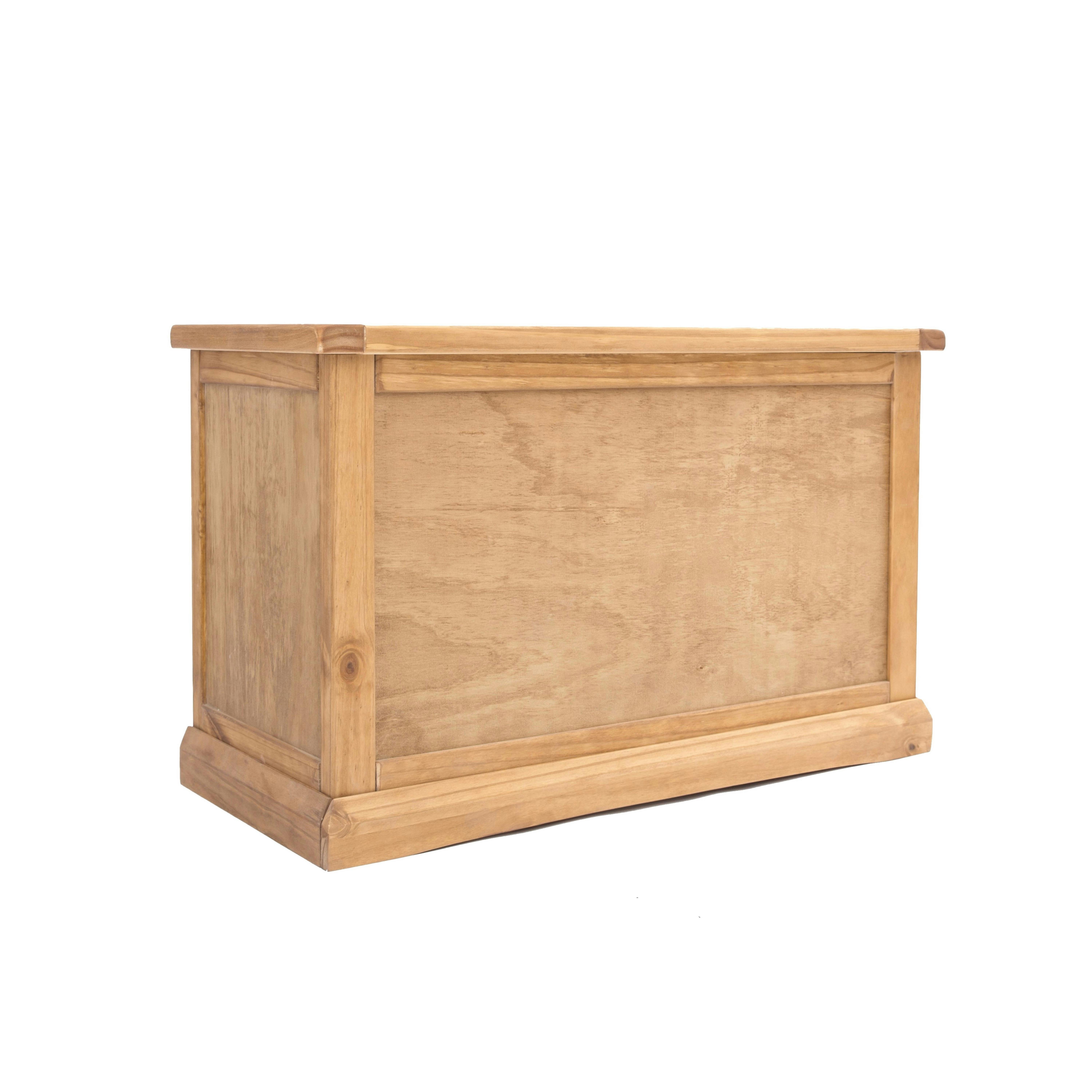 Rackhams Light/Brown Lucca Waxed Blanket Box Ottoman