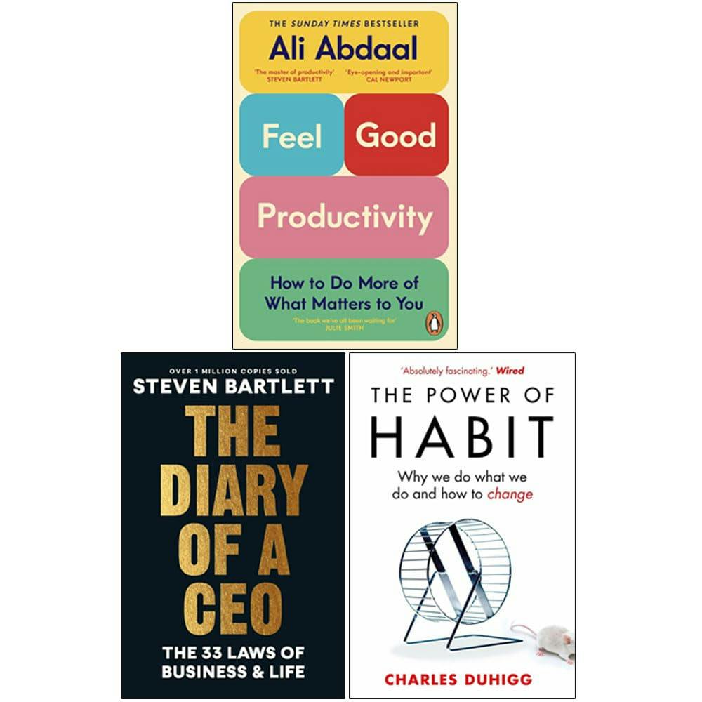 Various Publishers Feel-Good Productivity, The Diary Of A Ceo, Power Of Habit 3 Books Collection Set