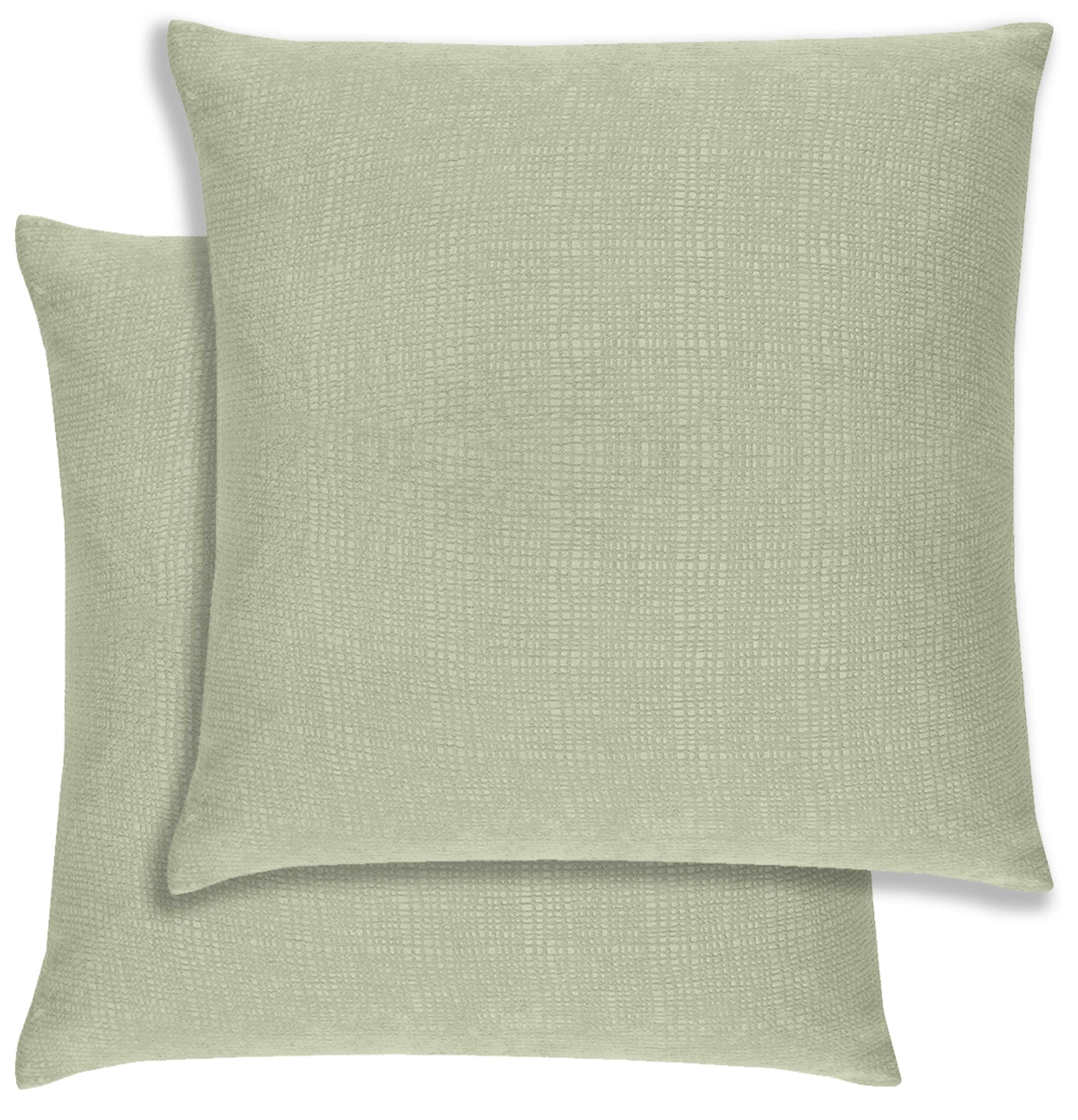 Enhanced Living Green Pair Of Matrix Textured Double Sided Zip Opening Piped Edge Cushion Covers - 43X43cm - Cases Only