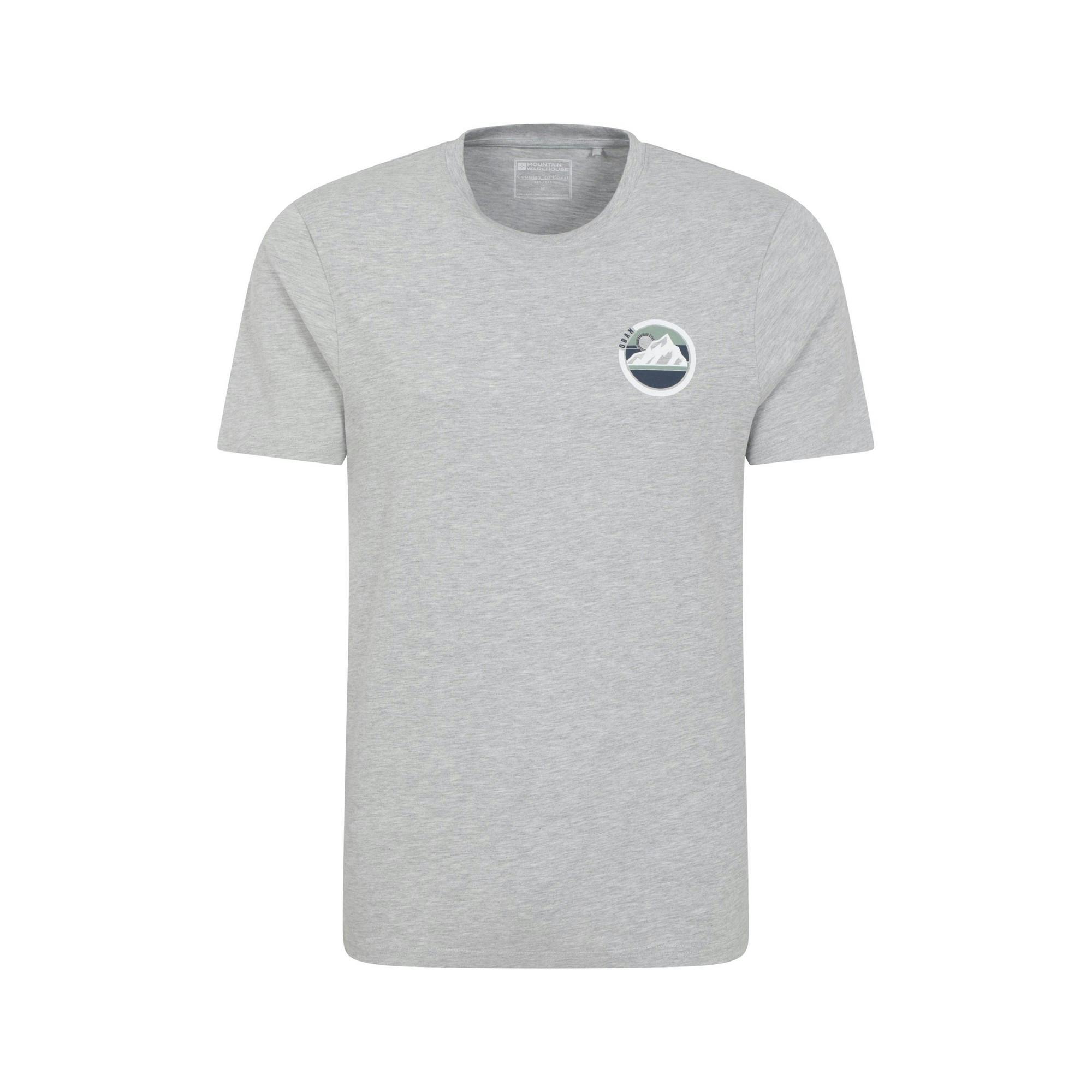 Mountain Warehouse Men's Grey Oban Mountain Cotton T-Shirt - L - 100% Cotton