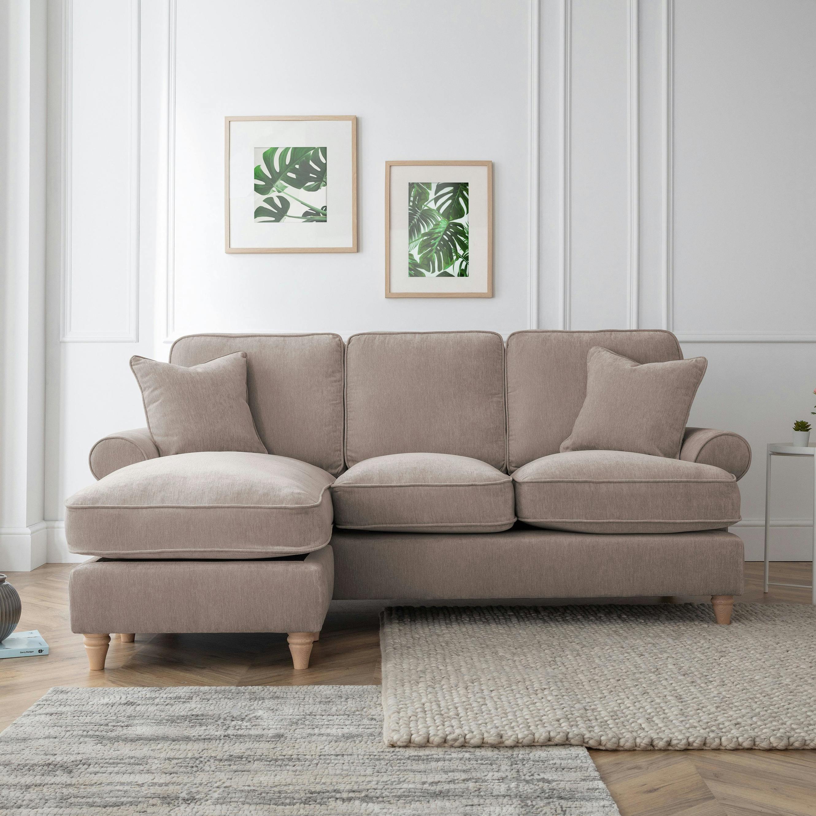 Rackhams The Bromfield Left Hand Chaise Sofa - Putty