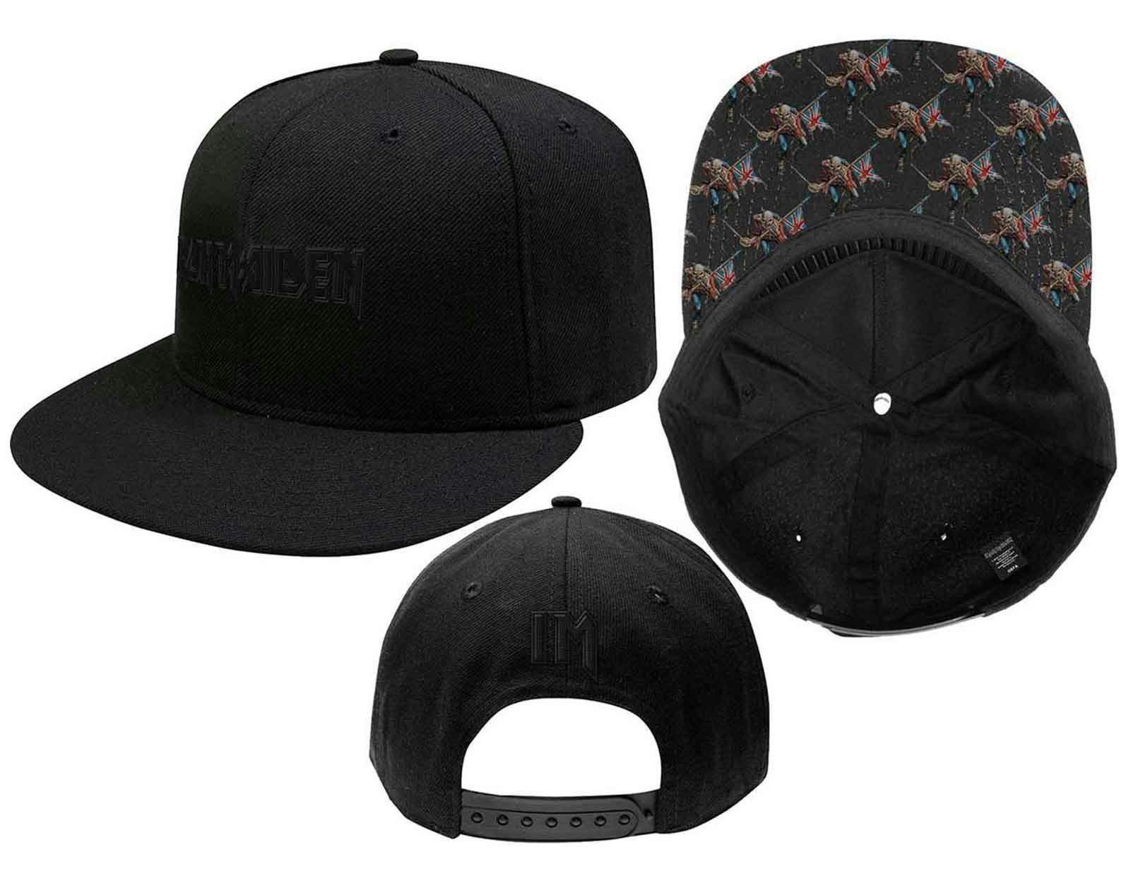Paradiso Clothing Unisex Black Iron Maiden Band Logo Trooper Brim Snapback Baseball Cap