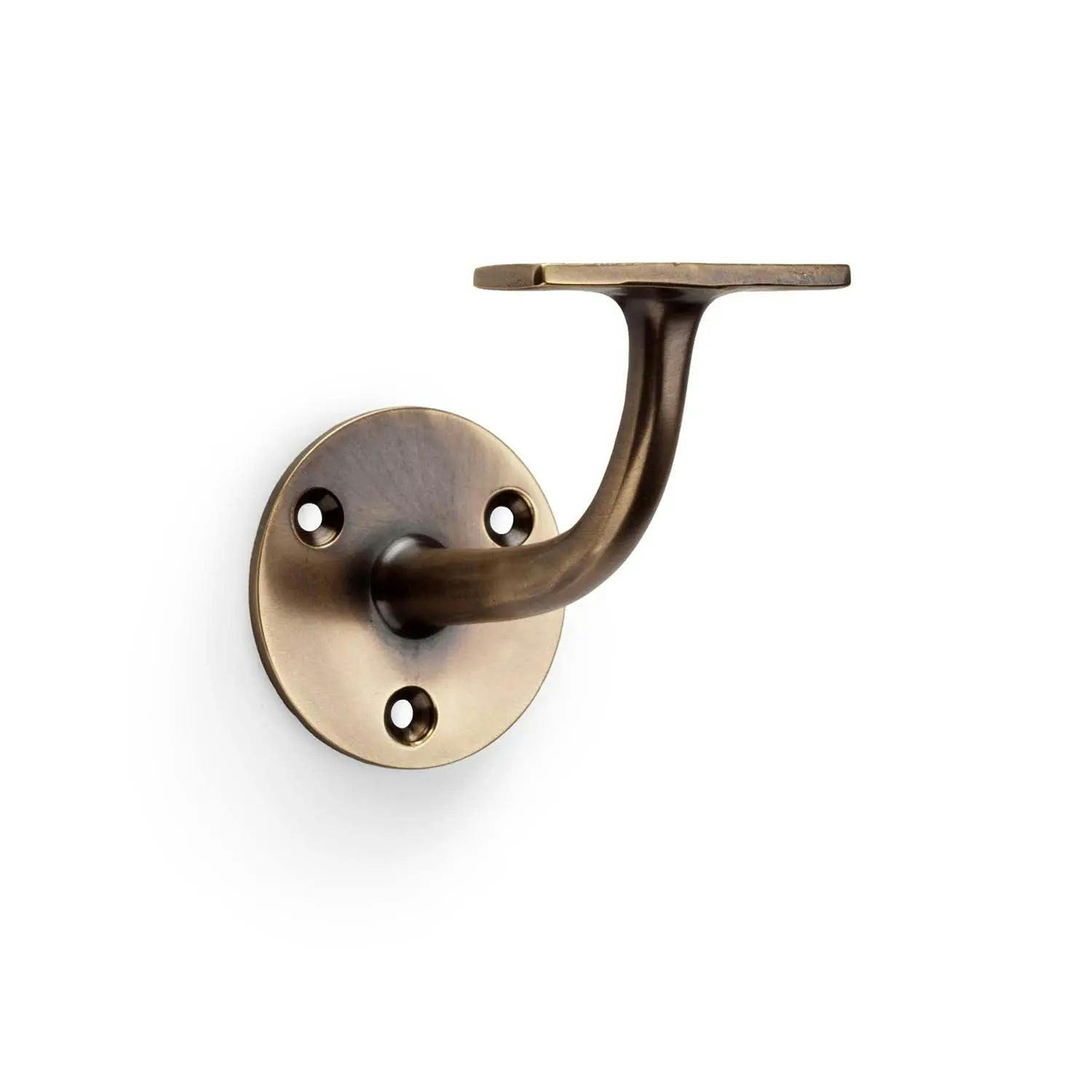 Rackhams Alexander & Wilks Antique Brass Handrail Bracket - Aw750ab