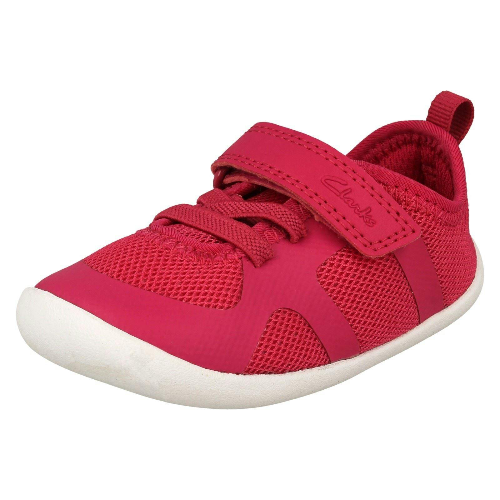 Clarks Childrens Pre-Walkers Washable Trainers Roamer Flux T - Raspberry - Uk 5.5 Infant - F