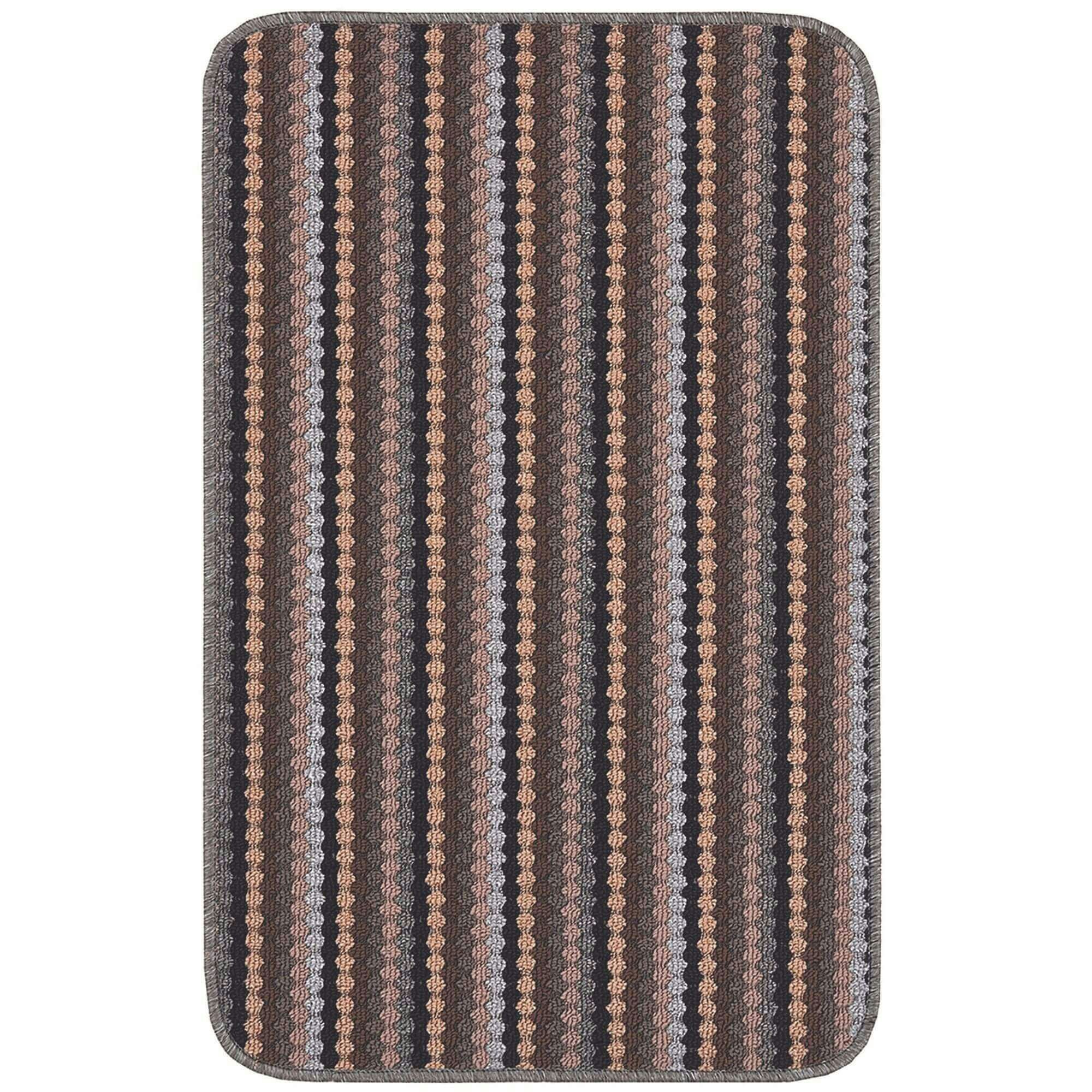 The Rugs Grey Washable Stripe Mats - 80X140 Cm