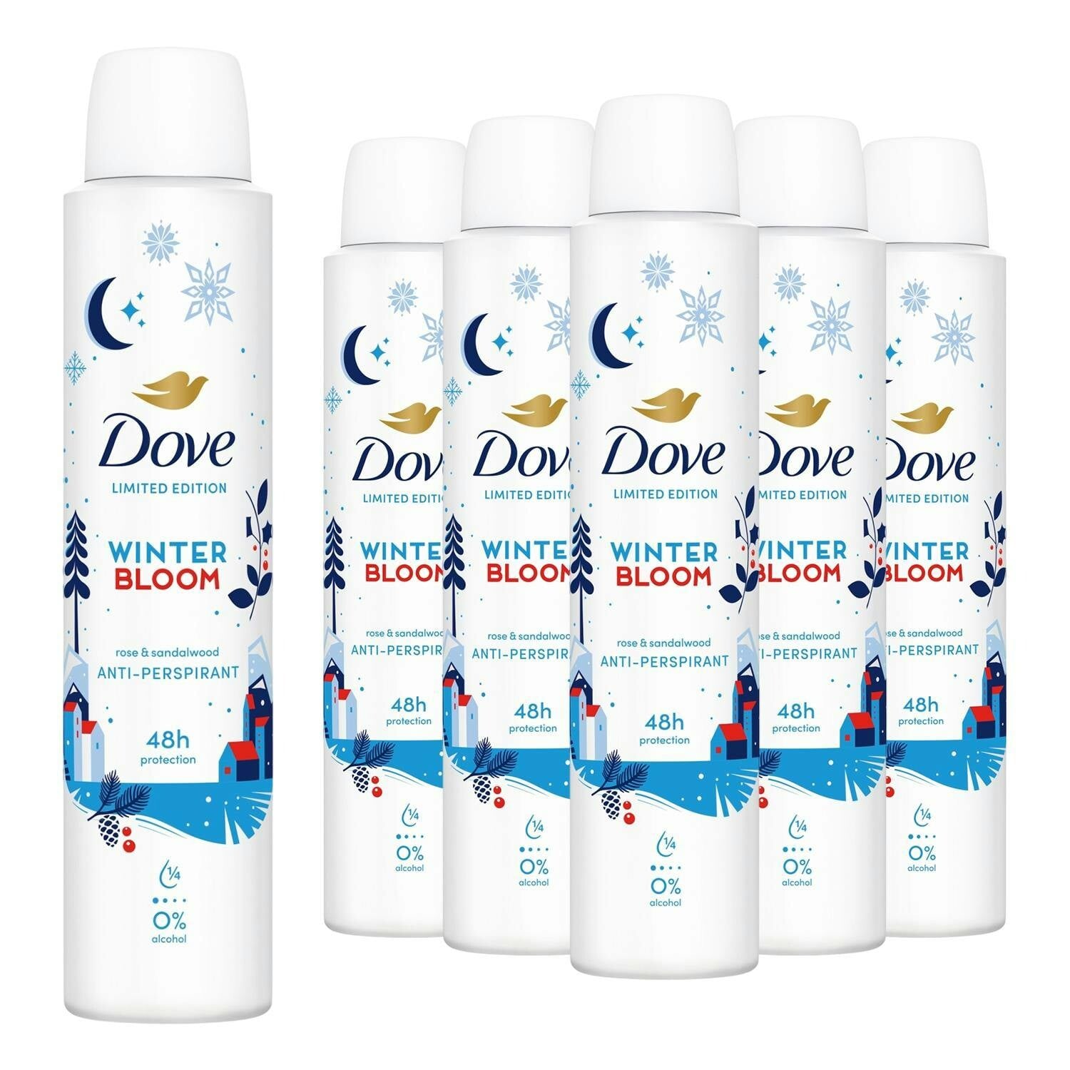 Dove Anti-Perspirant Deodorant Winter Bloom, 48H Sweat Protection 200Ml 6 Pack - Image 2
