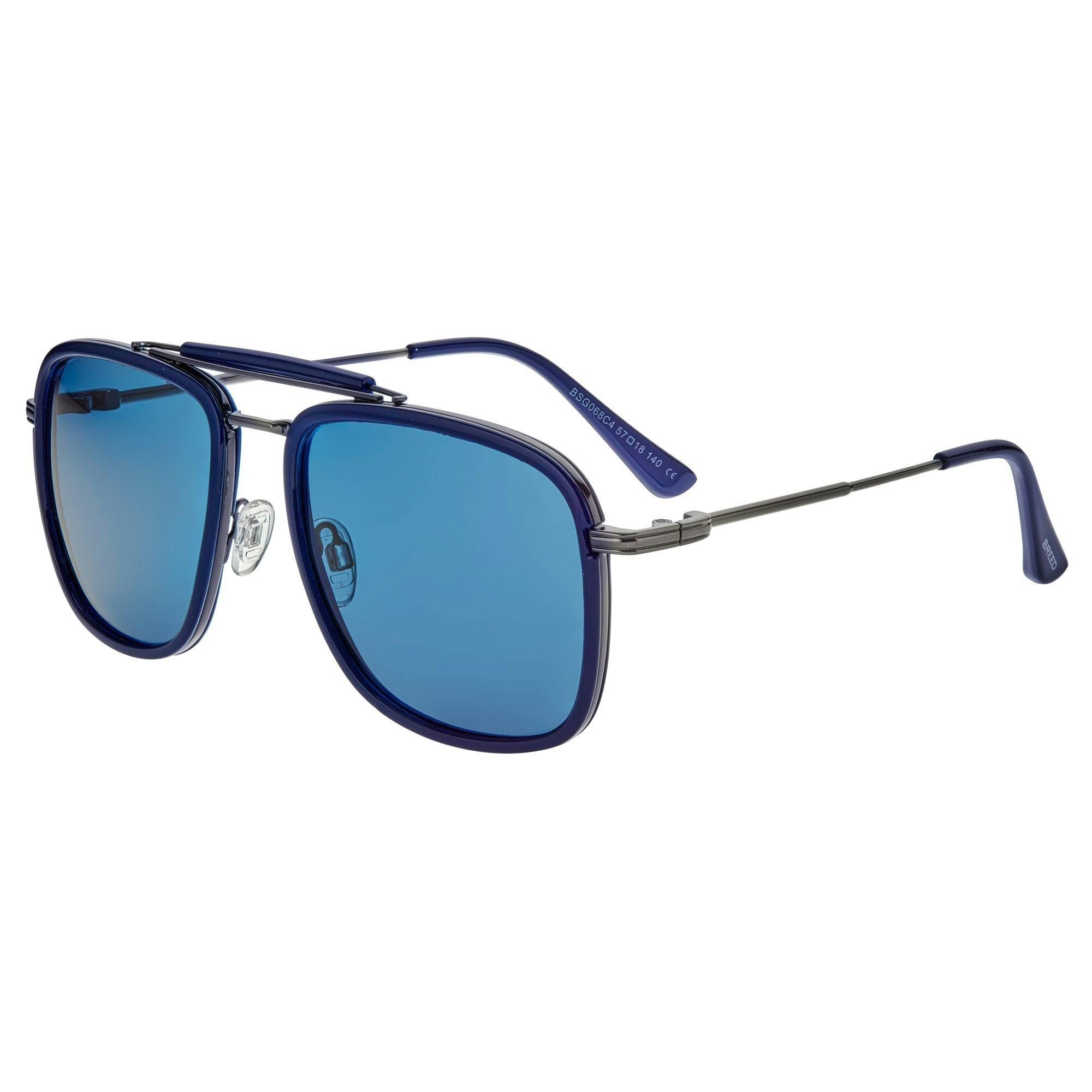 Breed Blue Flyer Polarized Sunglasses - Navy