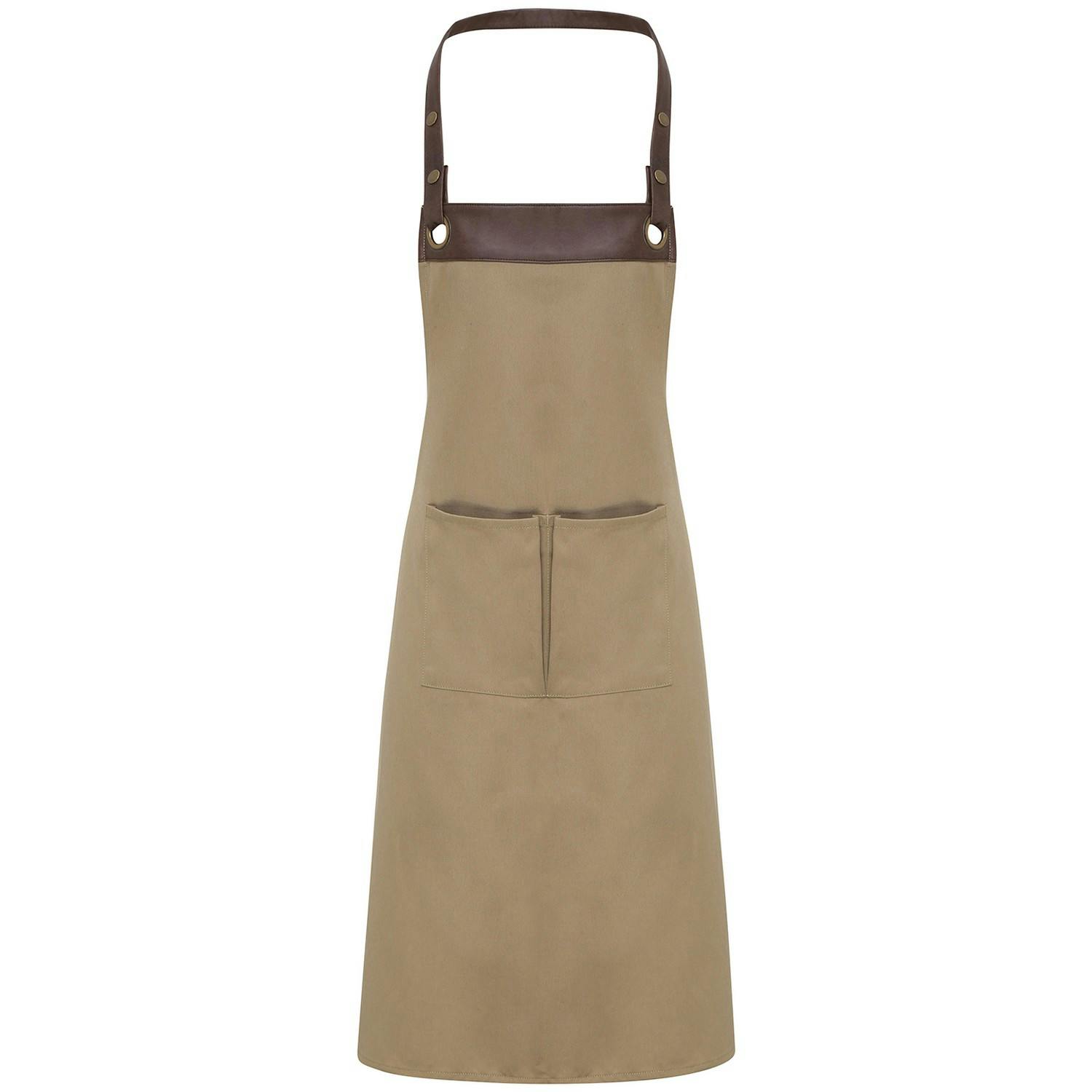 Premier Unisex Adult Espresso Full Apron - Khaki/Brown - Image 3