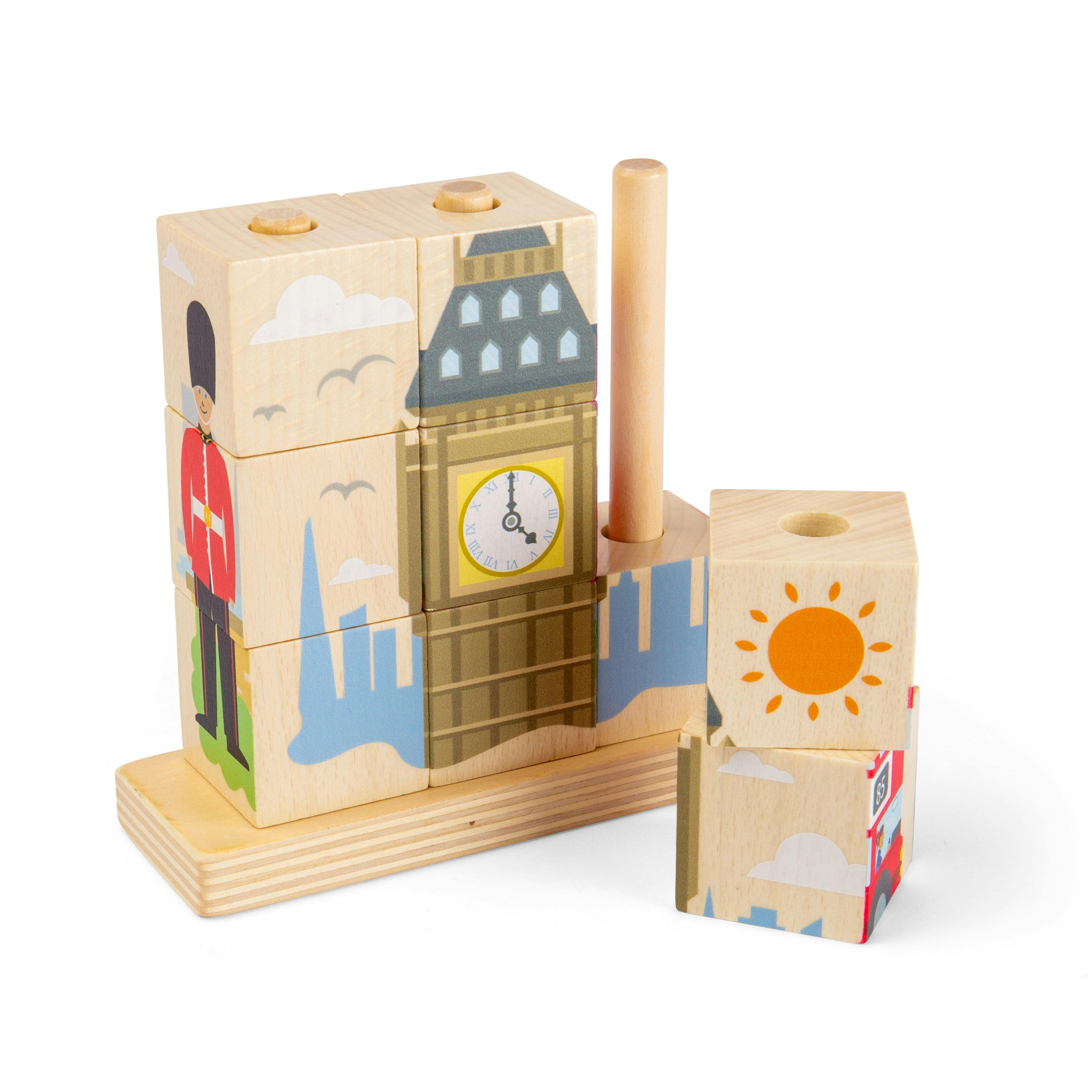 Bigjigs Toys Red/Black London Stacking Blocks