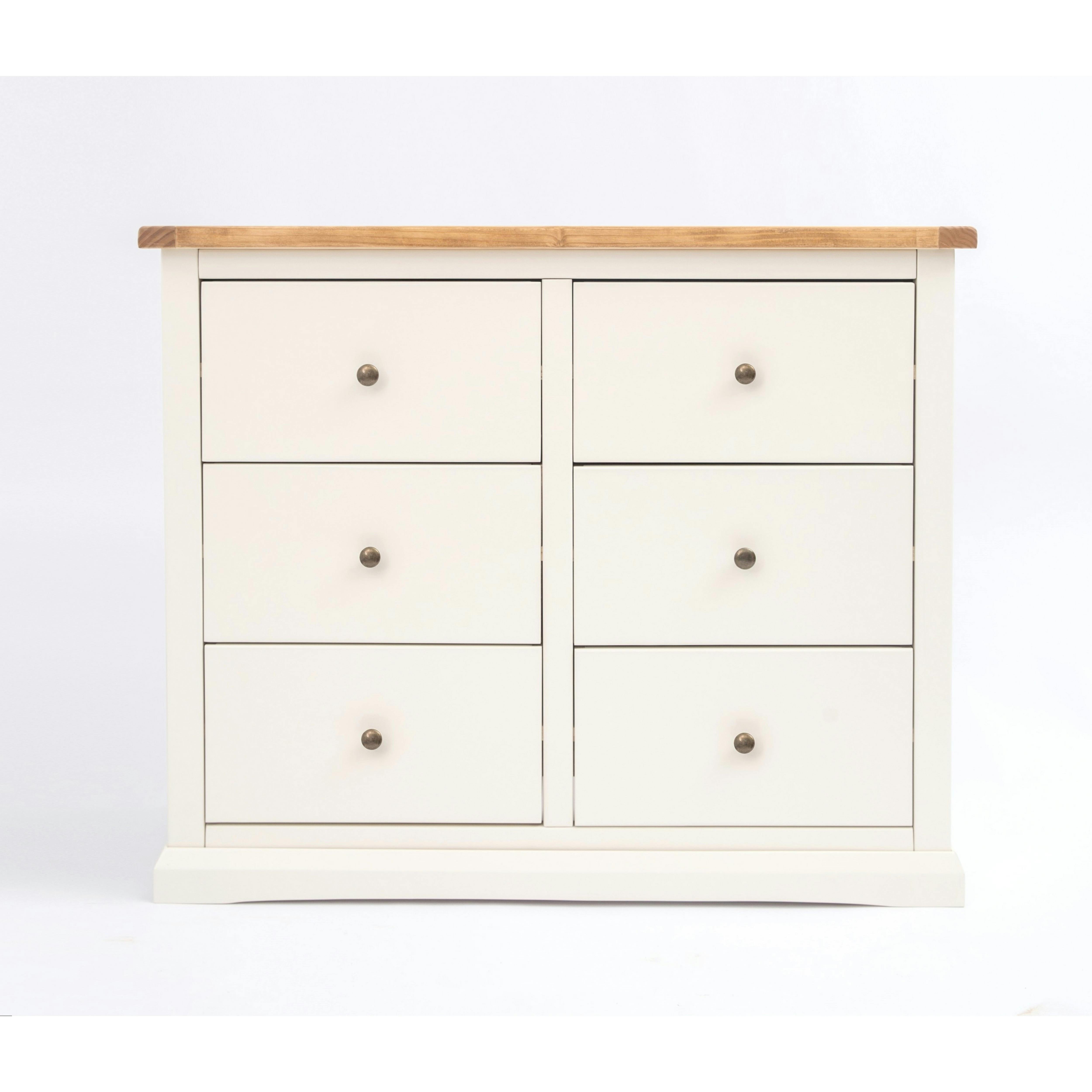 Rackhams White Castelli 6 Drawer Chest Of Drawers Brass Knob - Off